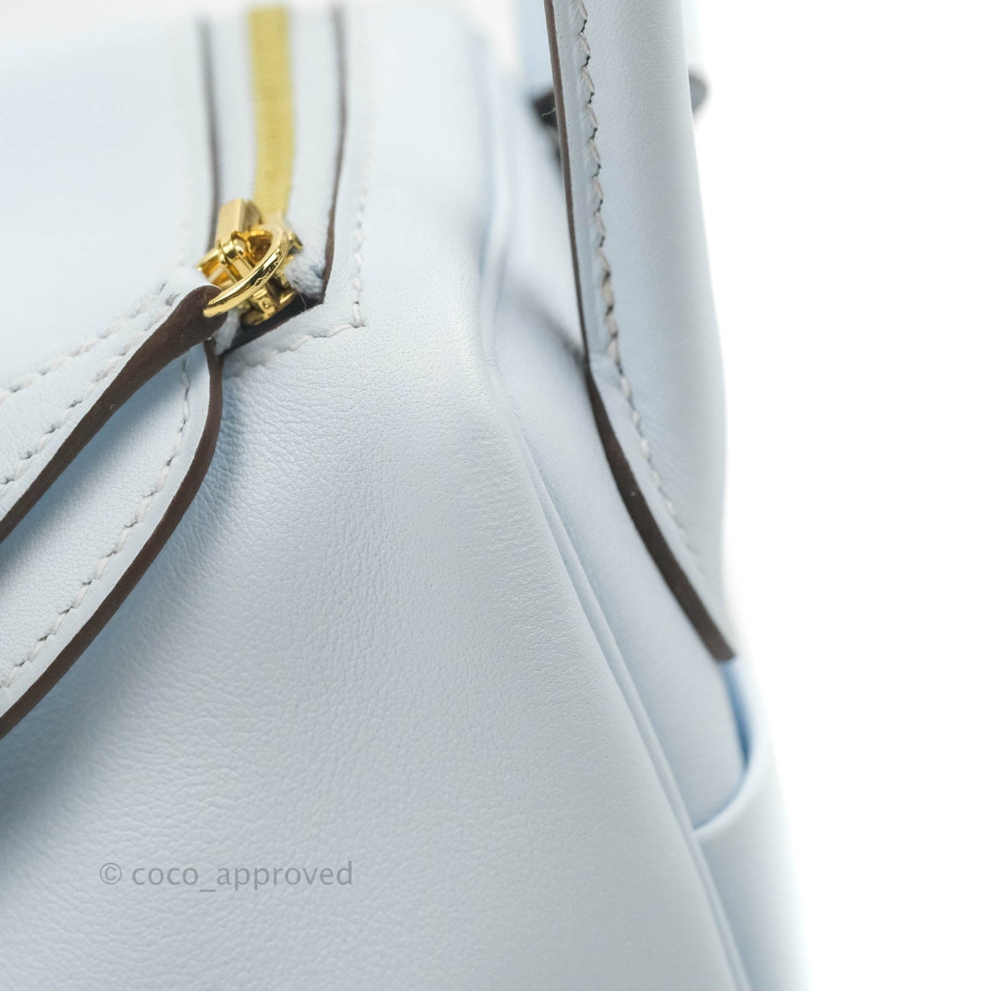Hermès Mini Lindy 20 Blue Pale Swift Gold Hardware