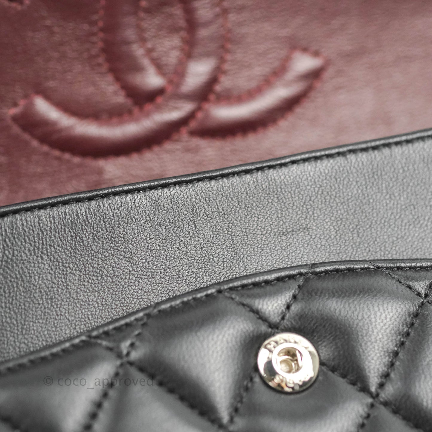 Chanel Classic M/L Medium Flap Quilted Black Lambskin Silver Hardware