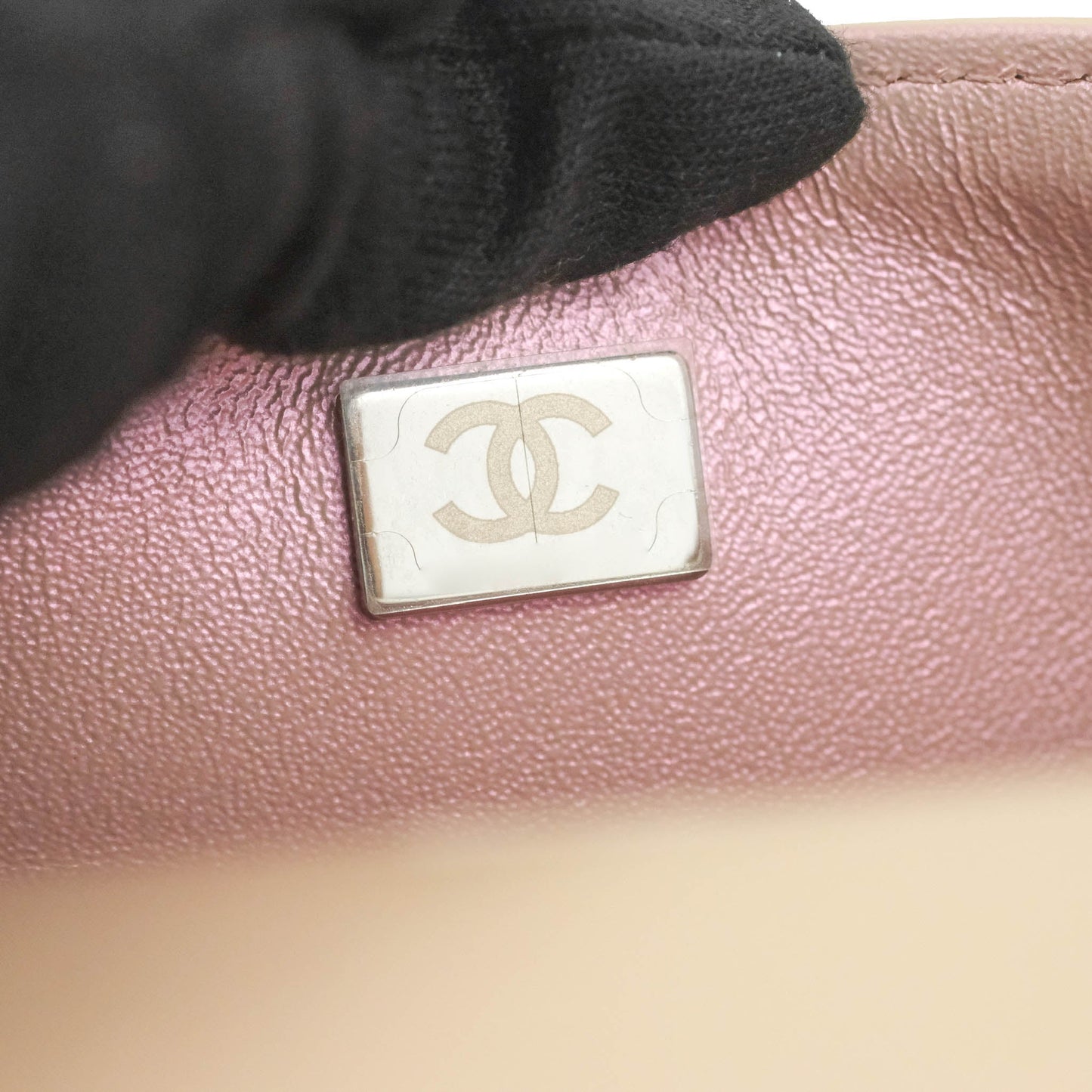 Chanel Quilted Mini Rectangular Flap Iridescent Pink Calfskin Silver Hardware