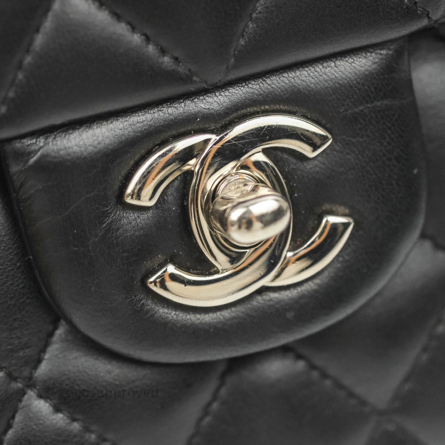 Chanel Small Classic Quilted Flap Black Lambskin Silver Hardware