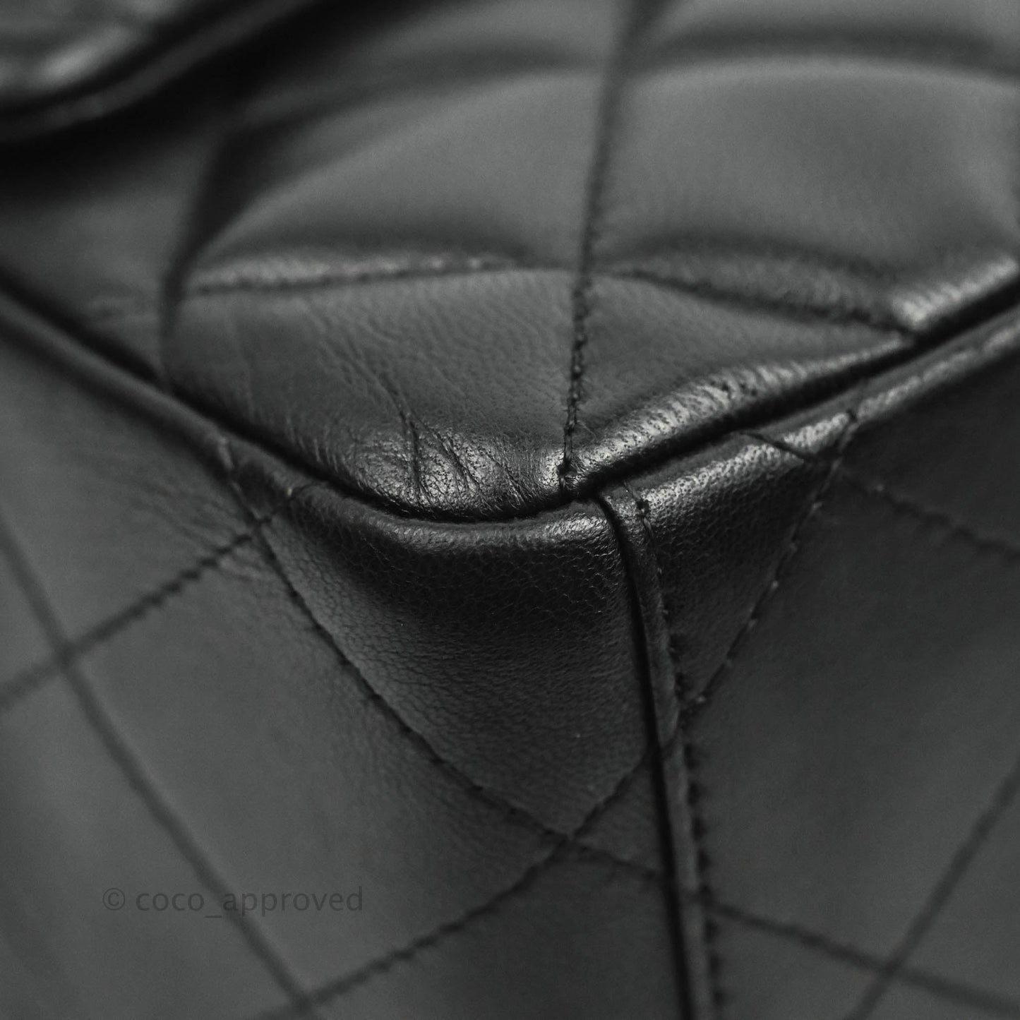 Chanel Quilted Maxi Single Flap Black Lambskin Silver Hardware