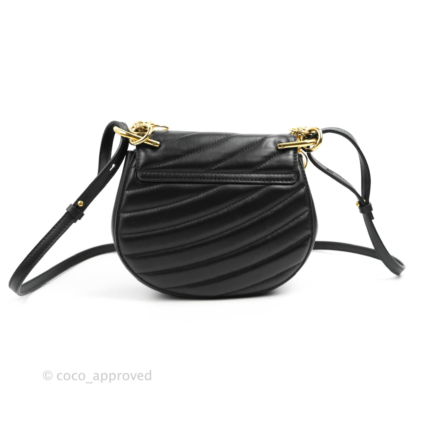 Chloe Quilted Mini Drew Bijou Crossbody Bag Black Smooth Calfskin Gold Hardware
