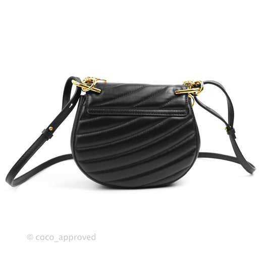 Chloe Quilted Mini Drew Bijou Crossbody Bag Black Smooth Calfskin Gold Hardware