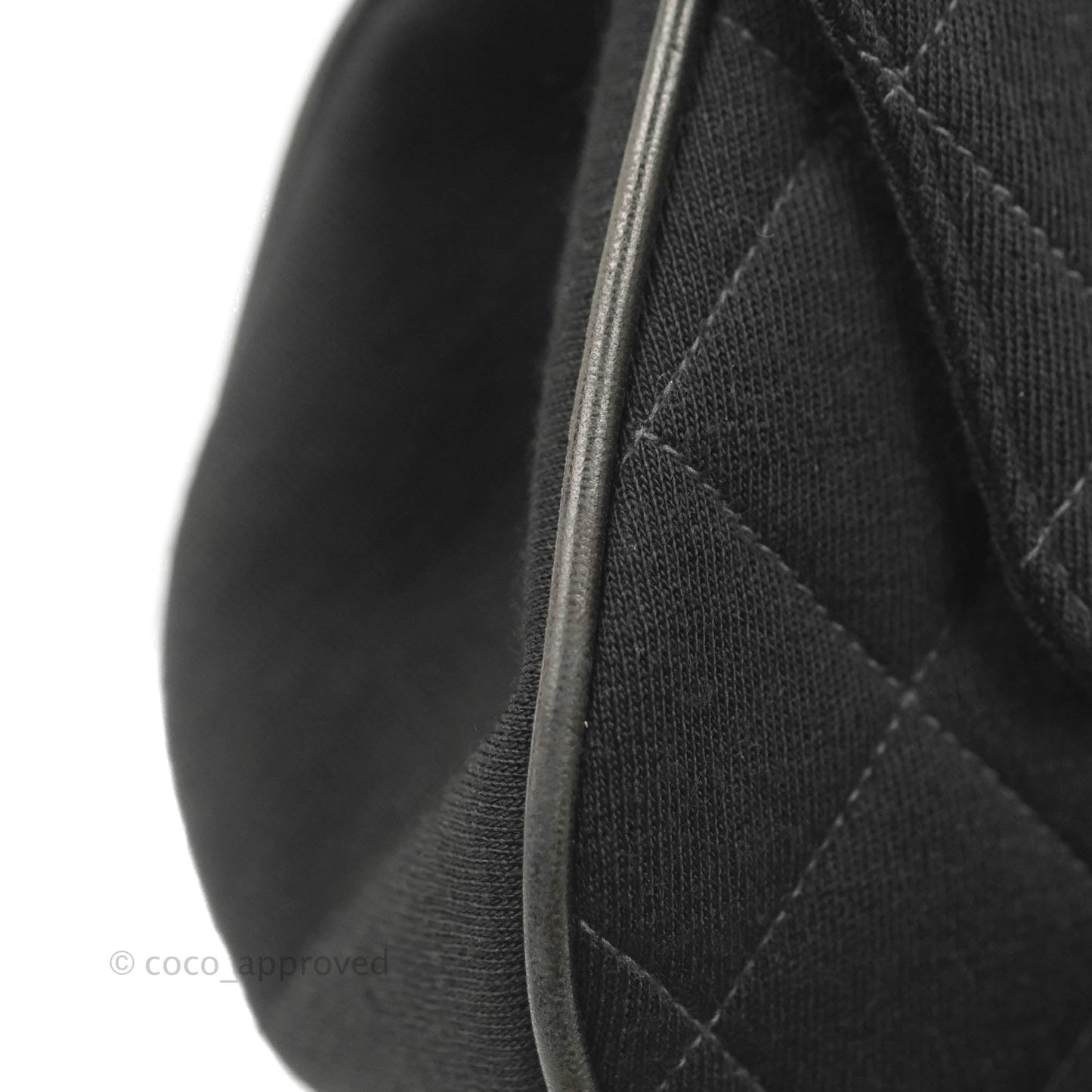 Chanel Vintage Small Quilted Jersey Mademoiselle Top Handle Flap Bag Black