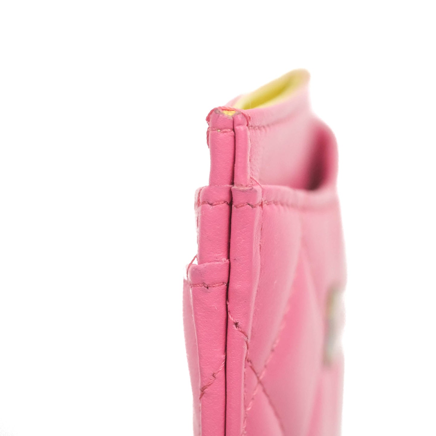 Chanel Classic Card Holder Pink Lambskin Rainbow Hardware