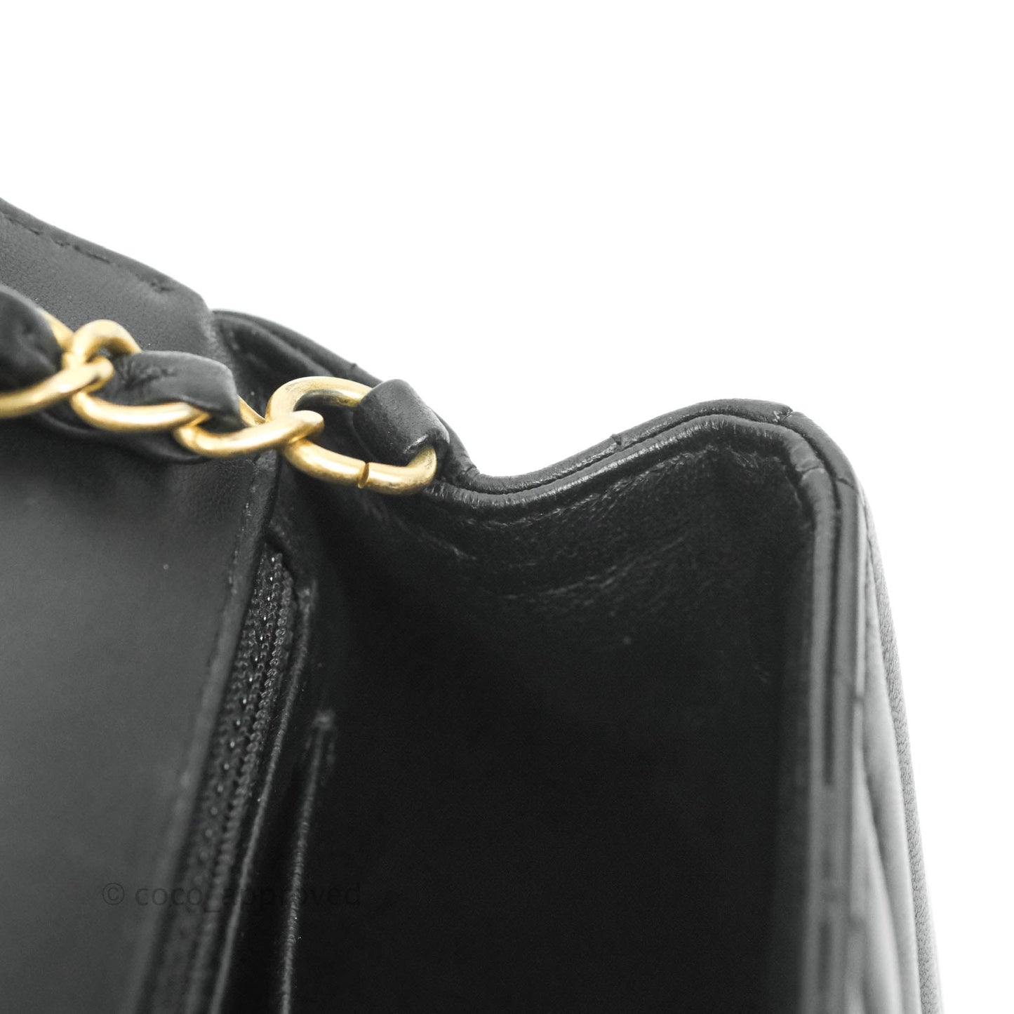 Chanel Chevron Mini Rectangular Flap Black Lambskin Aged Gold Hardware