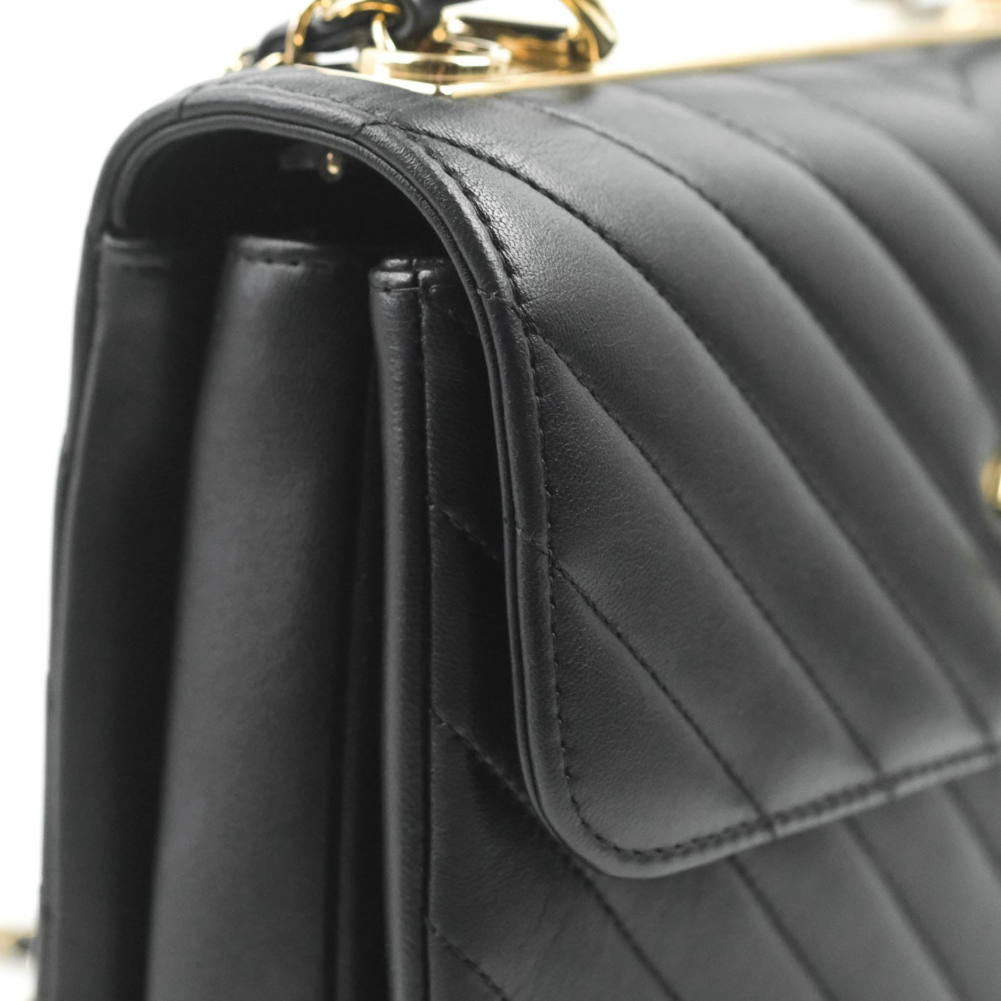 Chanel Trendy CC Chevron Small Black Lambskin Gold Hardware