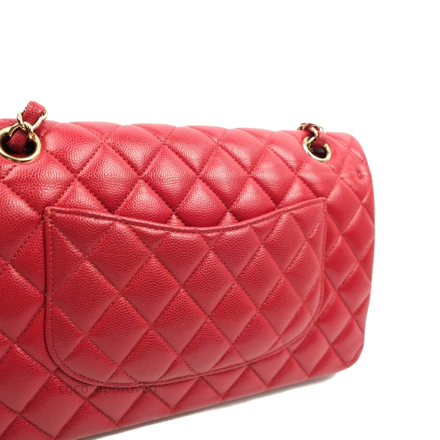 Chanel Classic M/L Medium Double Flap Red Caviar Gold Hardware