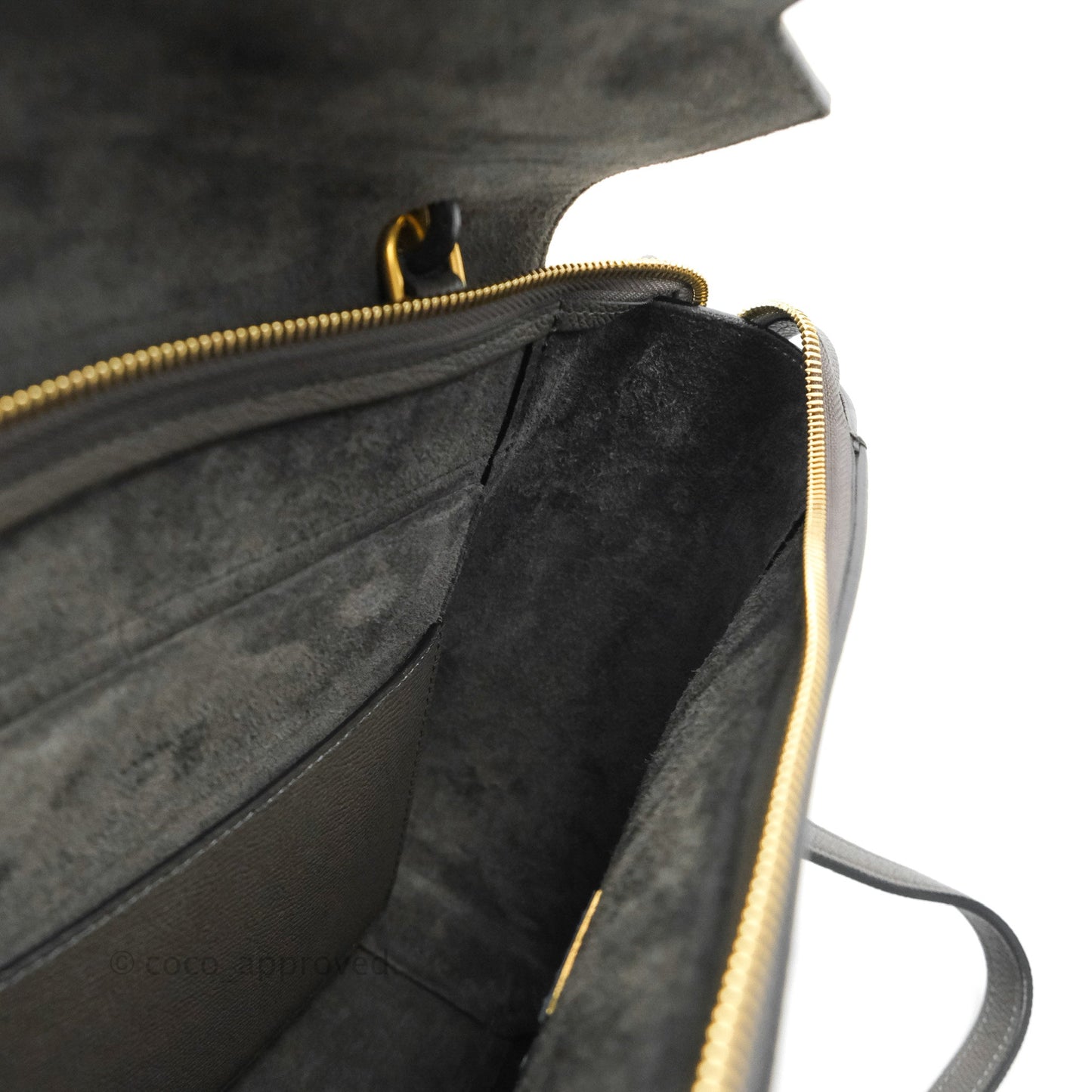 Celine Micro Belt Bag Grey Grained Calfskin Gold Hardware