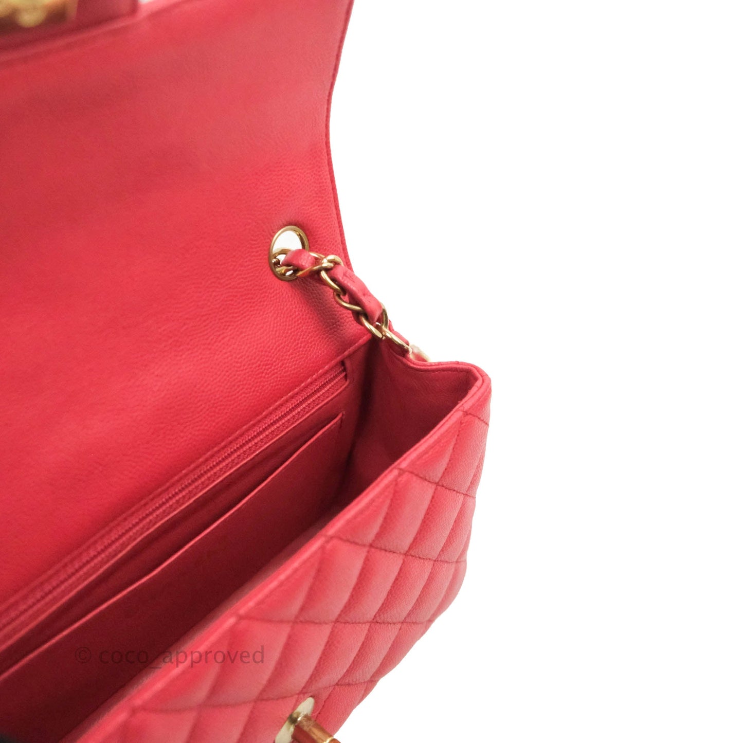 Chanel Quilted Mini Rectangular Flap Pink Caviar Gold Hardware 17C