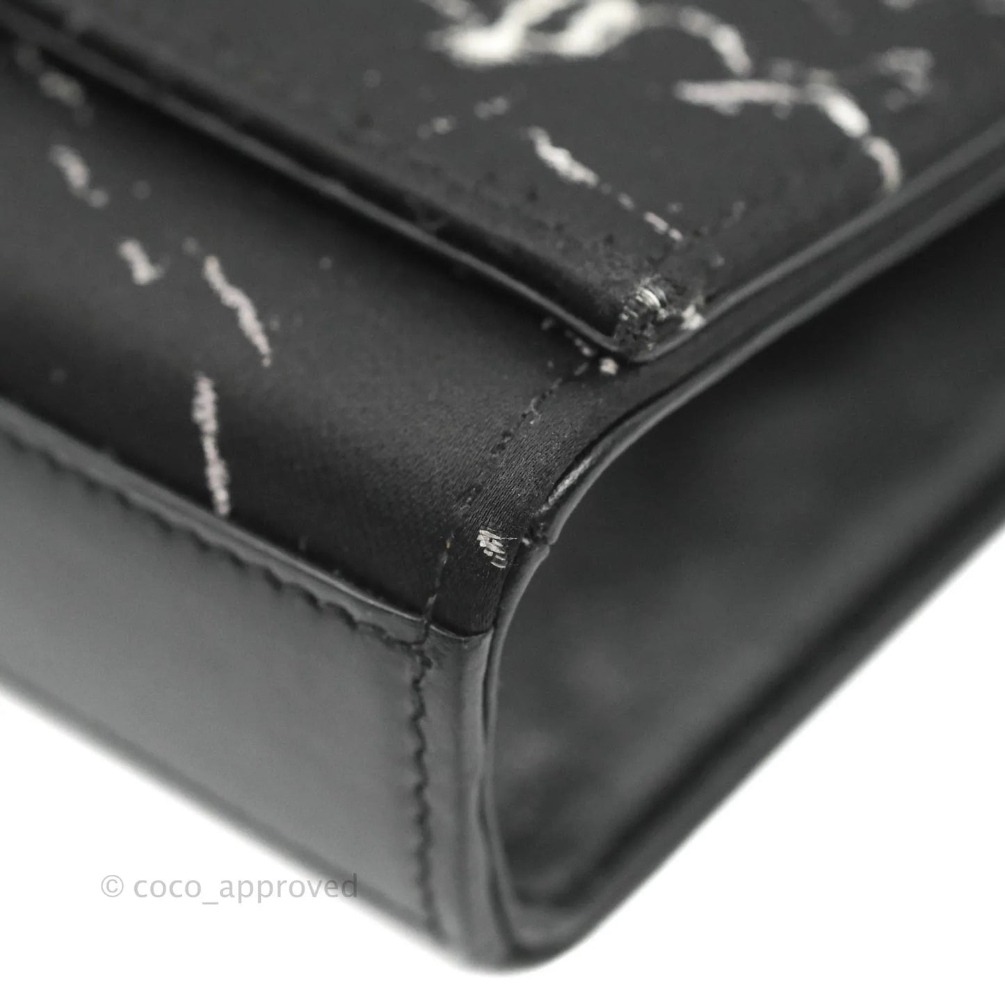 Saint Laurent Small Kate Marbled Stain Chain Bag Black Ruthenium Hardware