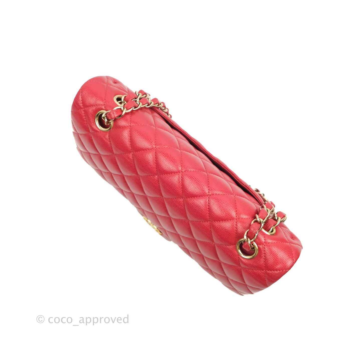 Chanel Classic M/L Medium Double Flap Red Caviar Gold Hardware