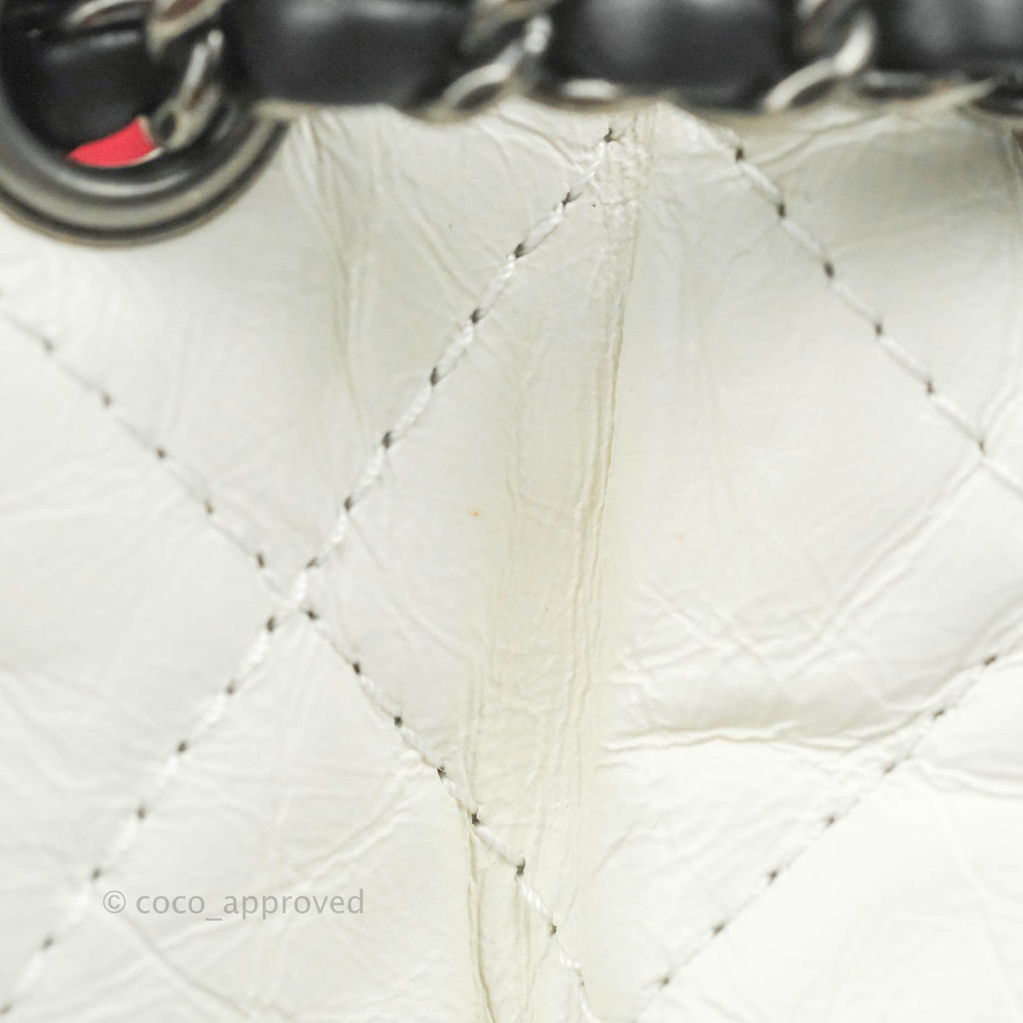 Chanel Small Gabrielle Backpack White Black Aged Calfskin
