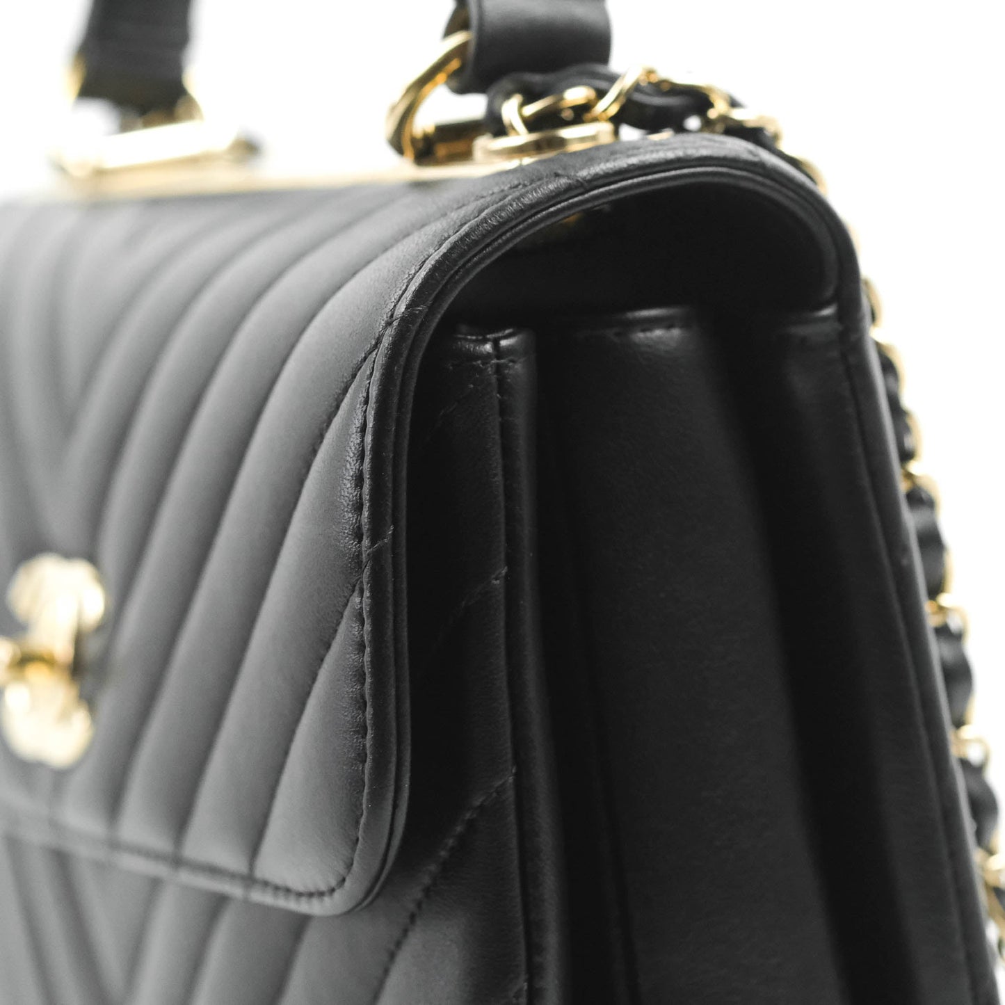 Chanel Trendy CC Chevron Small Black Lambskin Gold Hardware