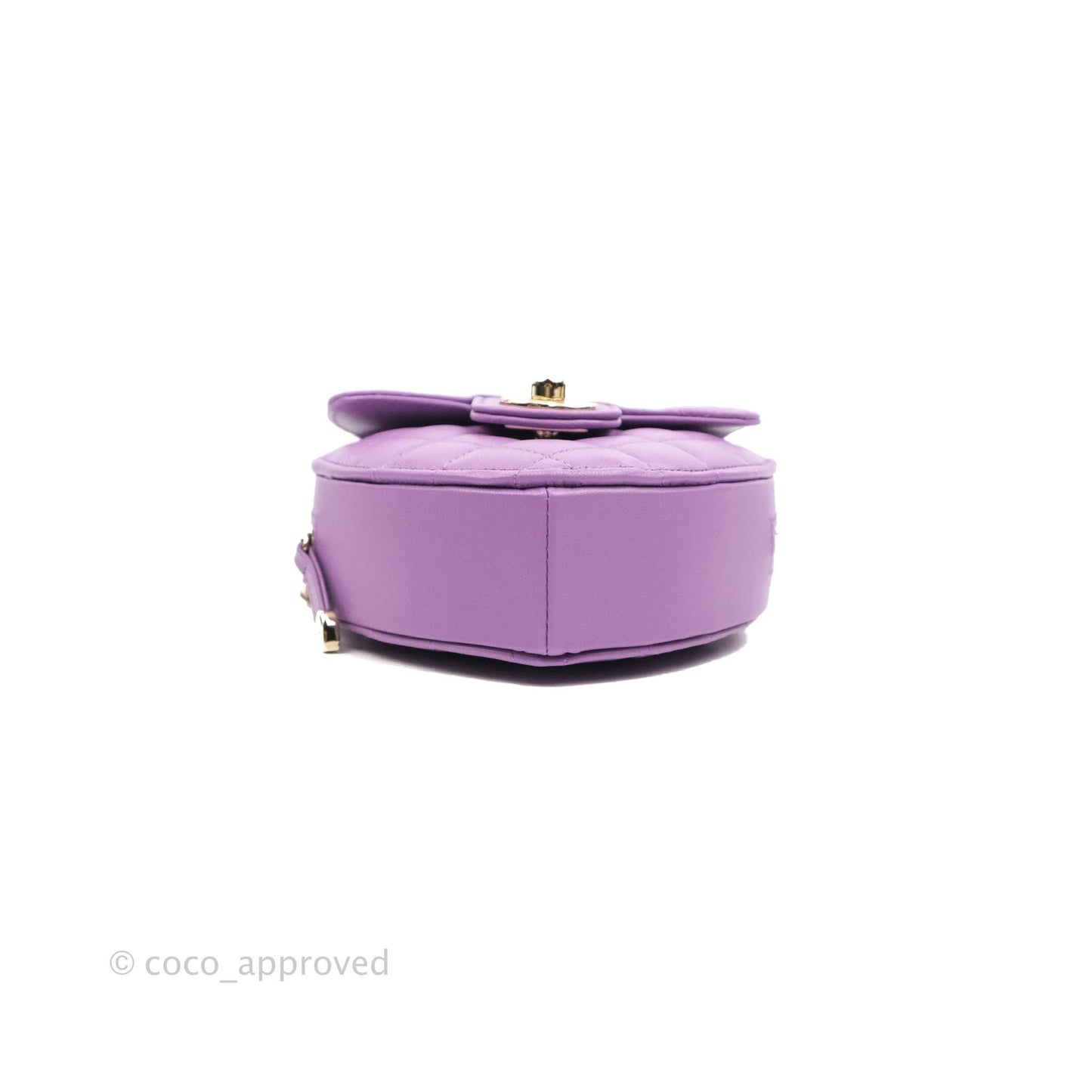 Chanel Small Heart Bag Purple Lambskin Gold Hardware 22S