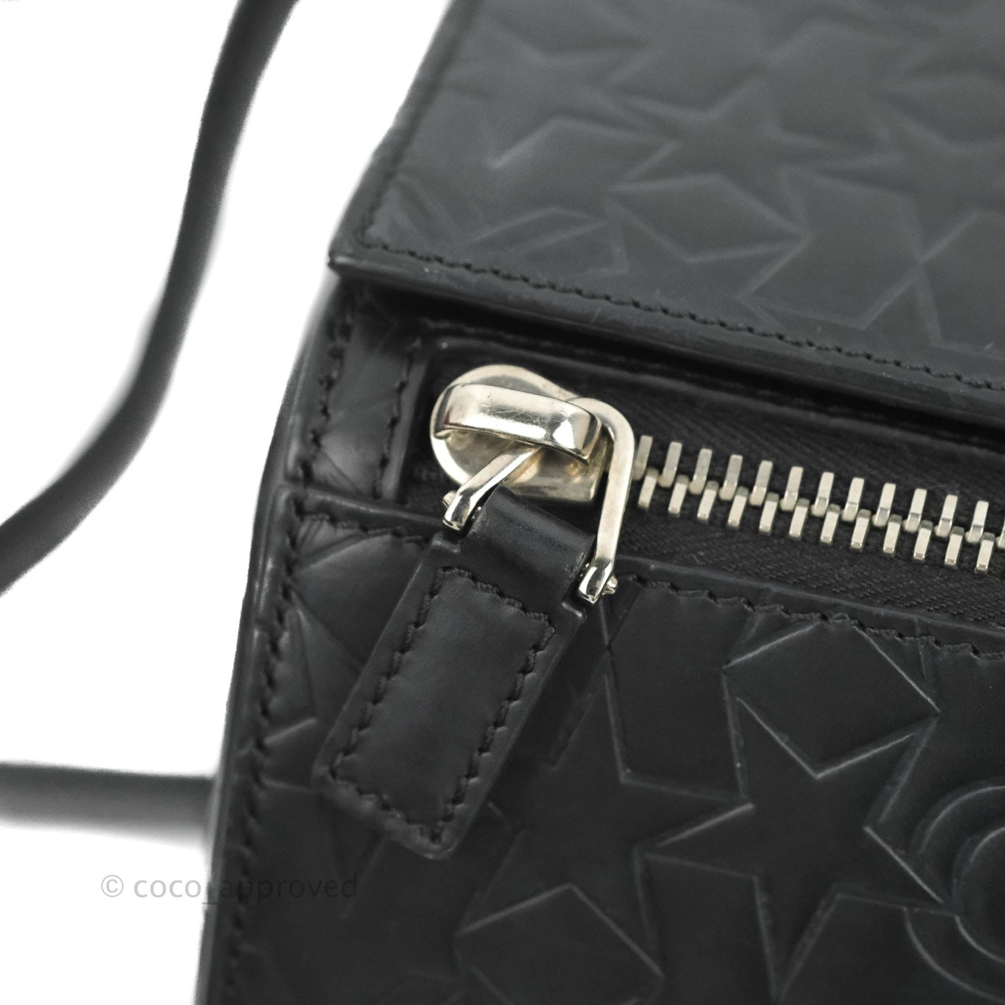 Givenchy Calfskin Star Embossed Medium Pandora Box Crossbody Bag Black