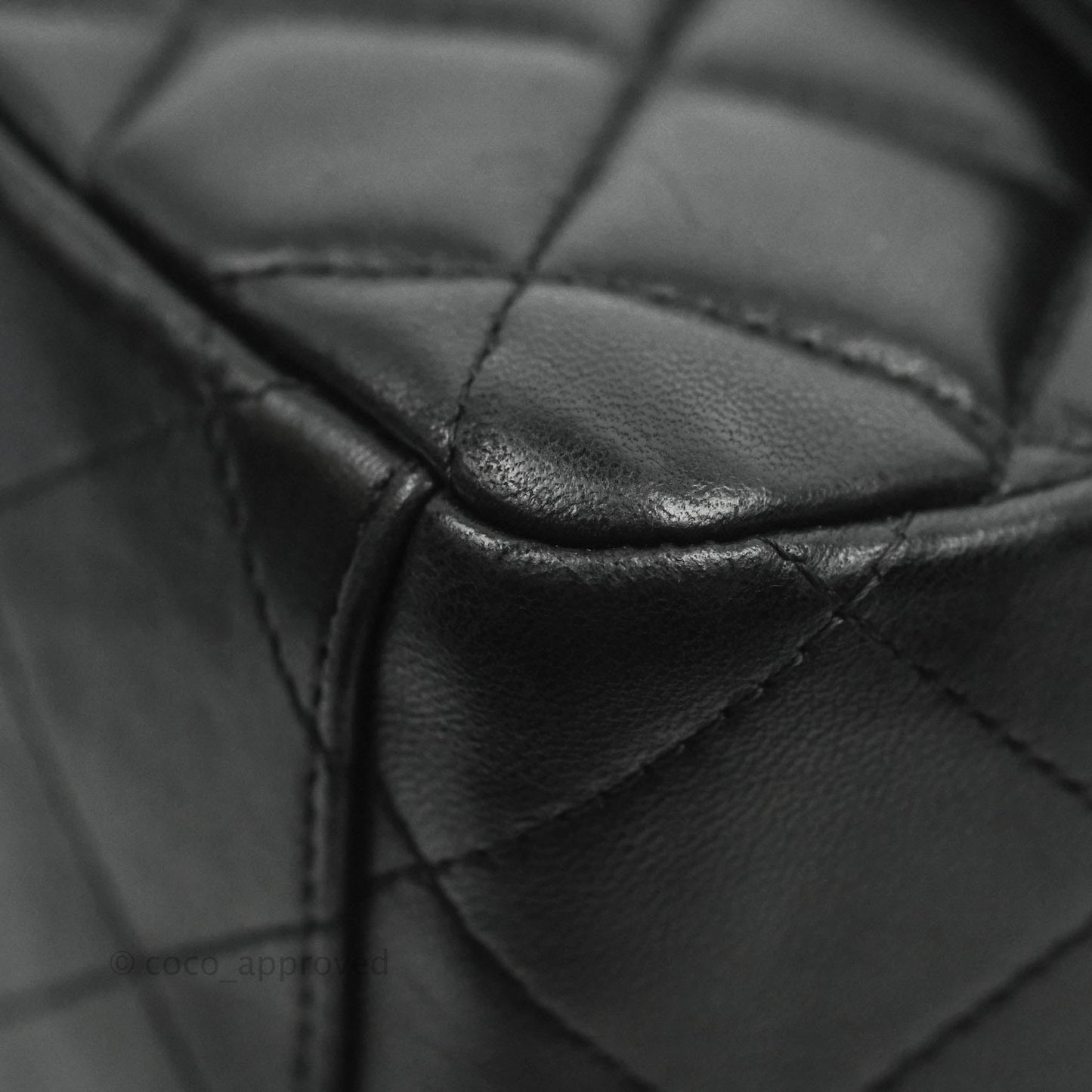 Chanel Quilted Maxi Single Flap Black Lambskin Silver Hardware