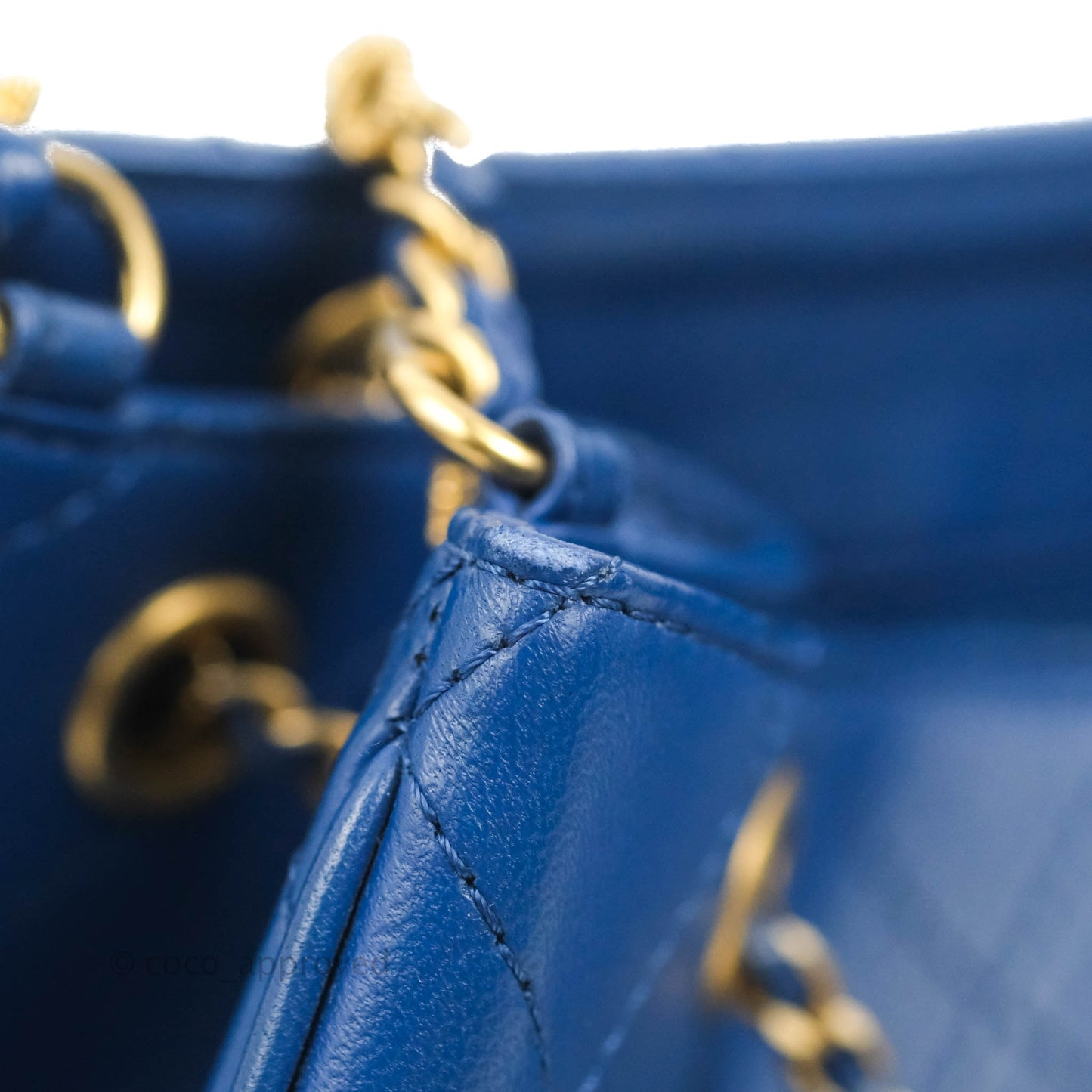 Chanel Egyptian Amulet Drawstring Bucket Bag Navy Aged Gold Hardware