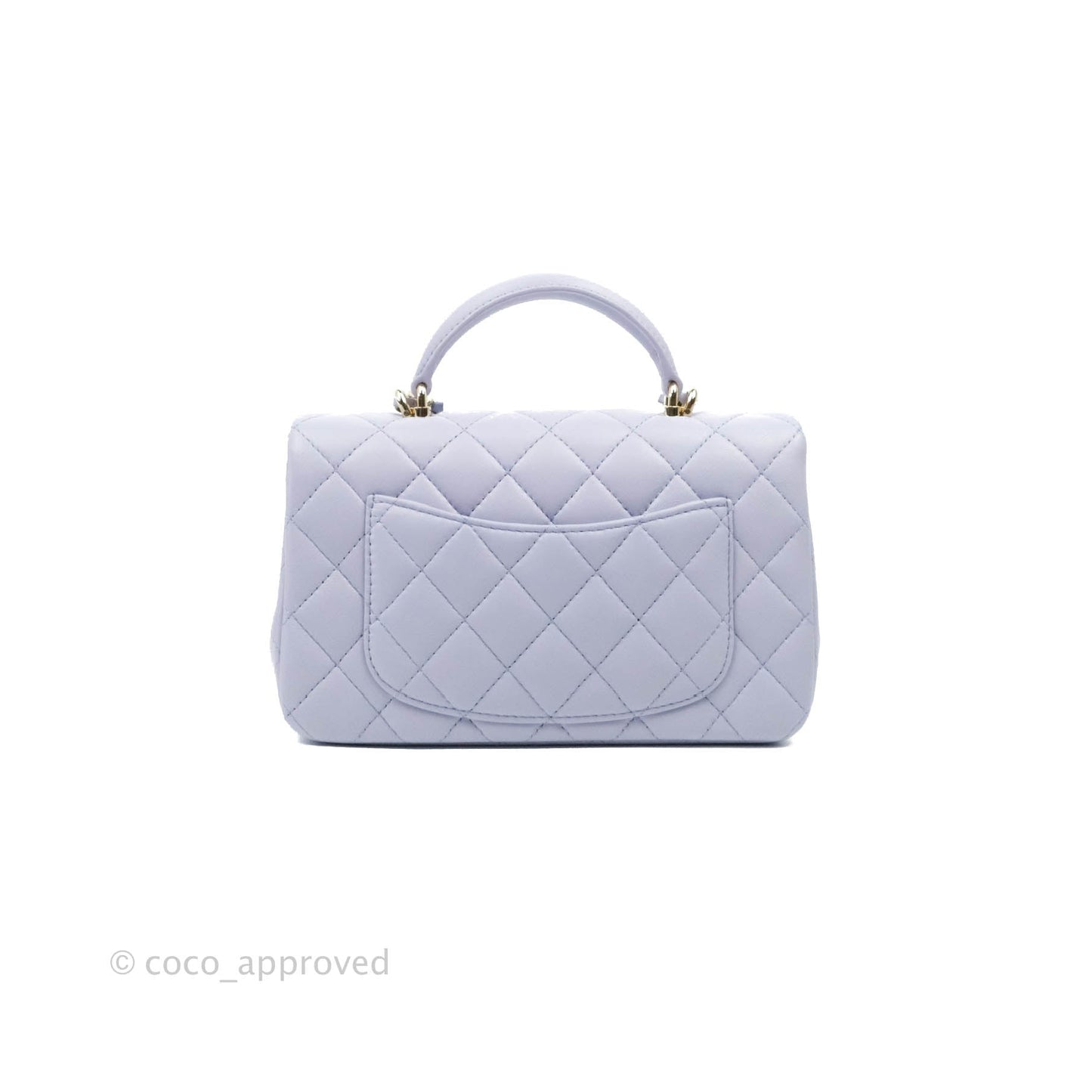 Chanel Top Handle Mini Rectangular Flap Bag Lilac Lambskin Gold Hardware