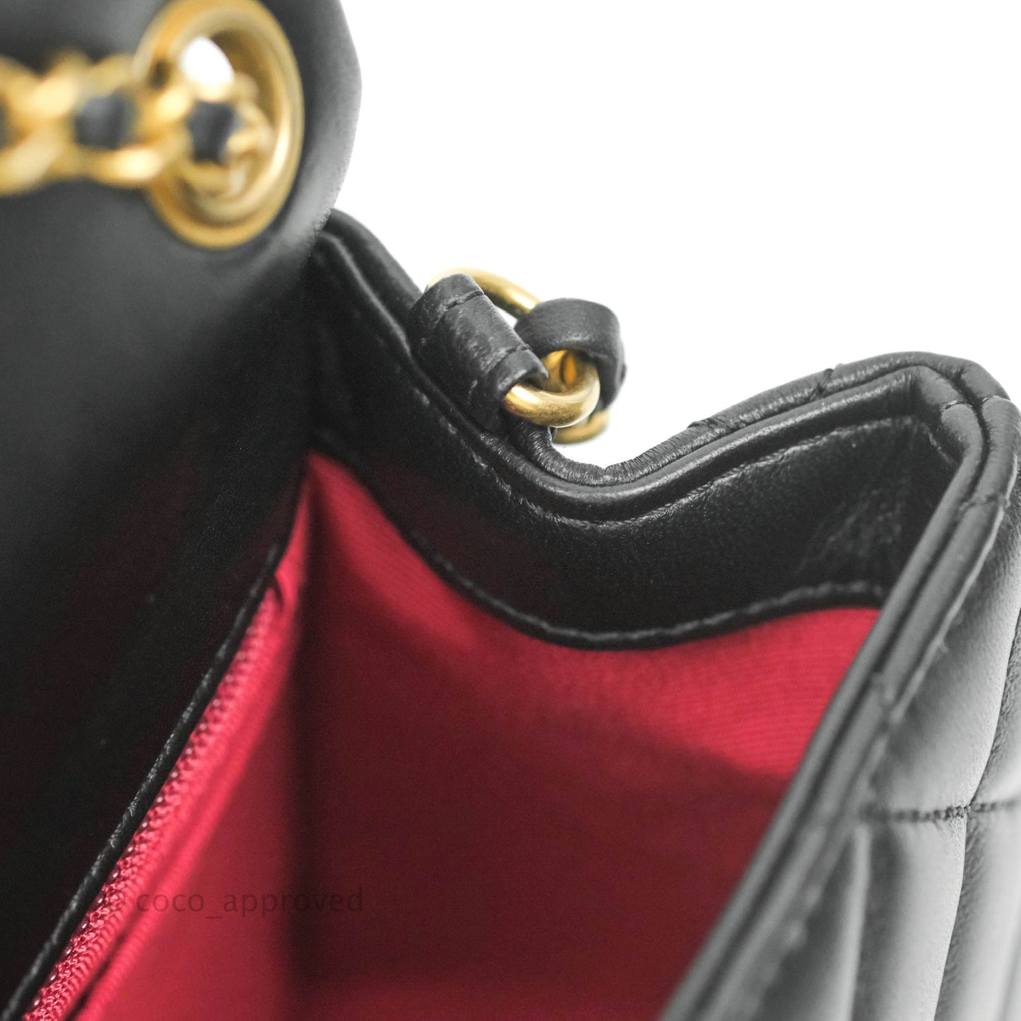 Chanel Romance Mini Square Flap Black Lambskin Aged Gold Hardware