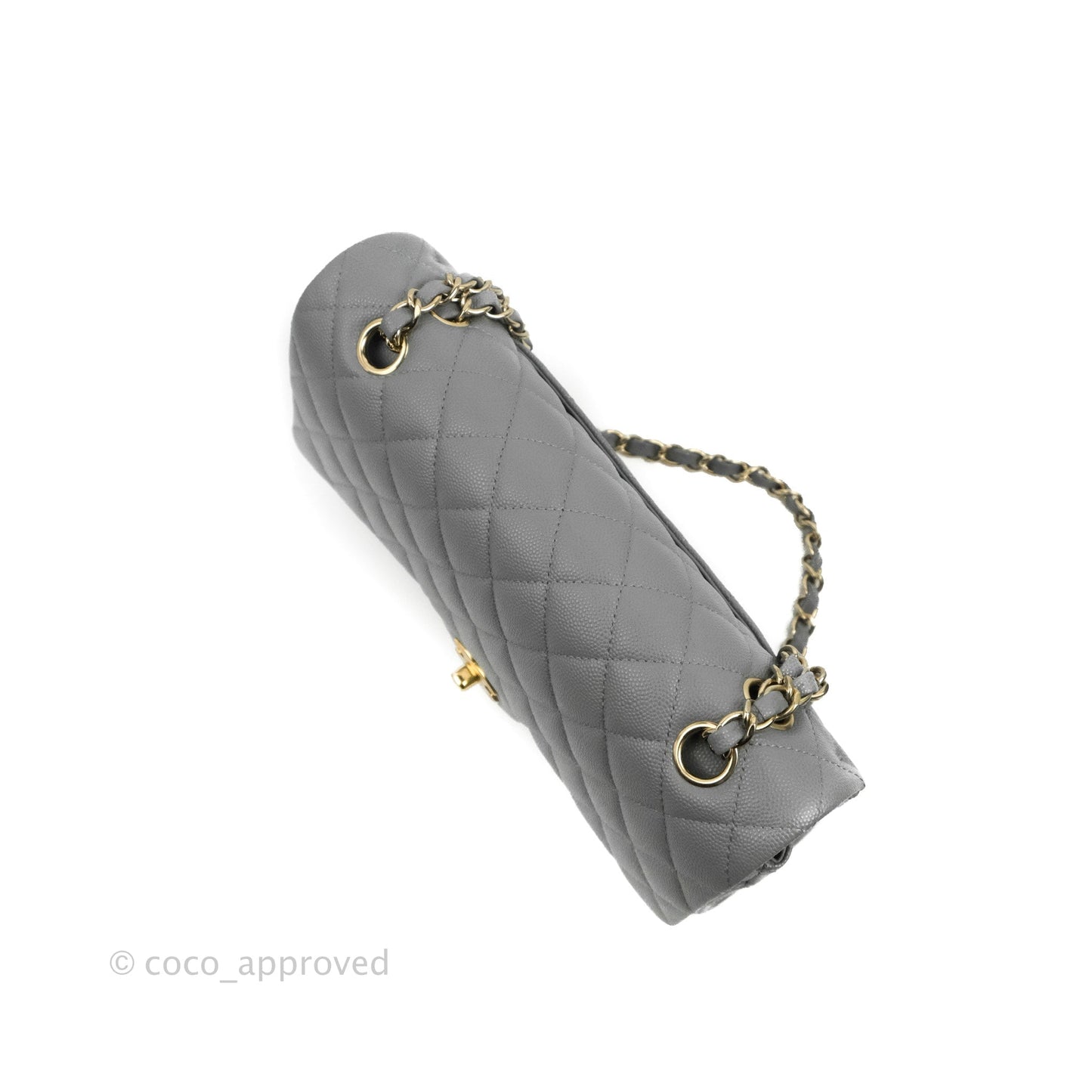 Chanel Classic Medium M/L Flap Dark Grey Caviar Gold Hardware 20C