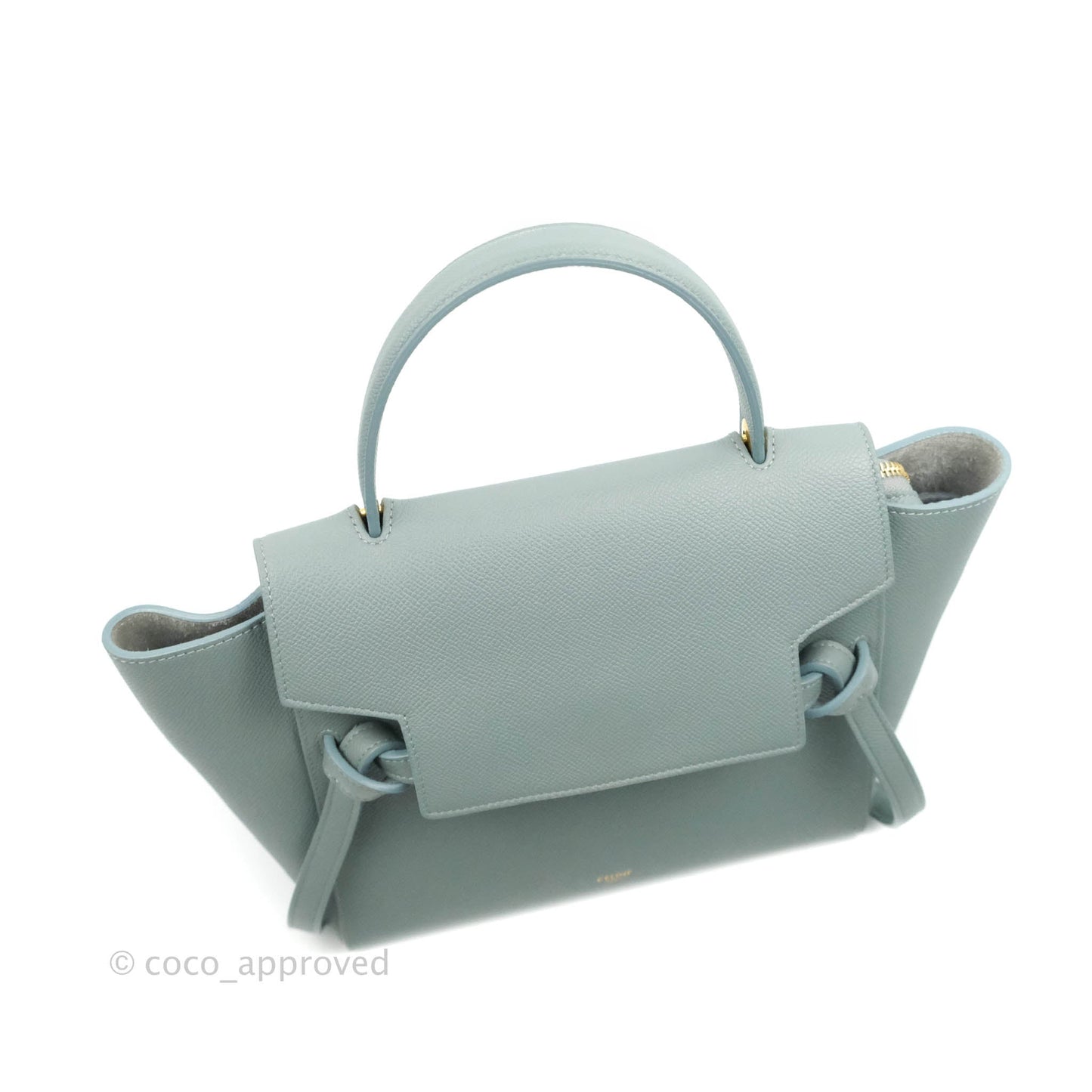 Celine Micro Belt Bag Light Blue Grained Calfskin Gold Hardware