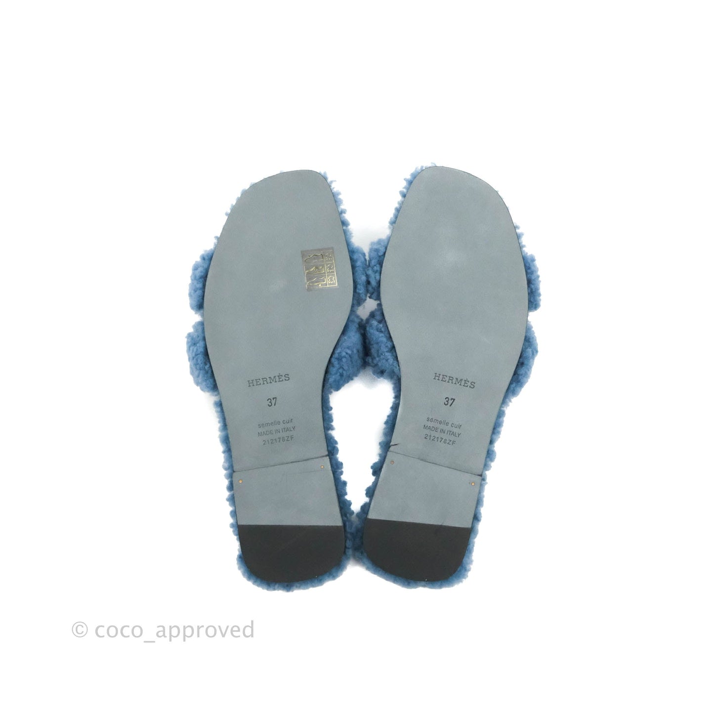 Hermès Teddy Oran Sandals in Bleu Size 37