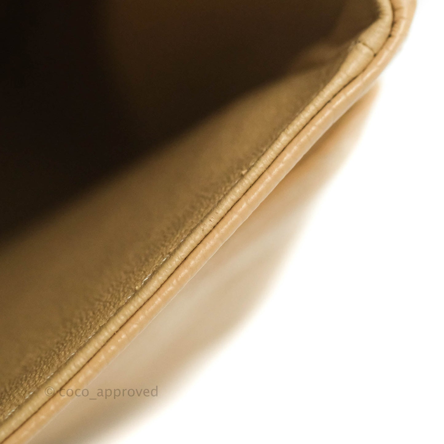 Chanel Classic M/L Medium Flap Quilted Beige Caviar Gold Hardware
