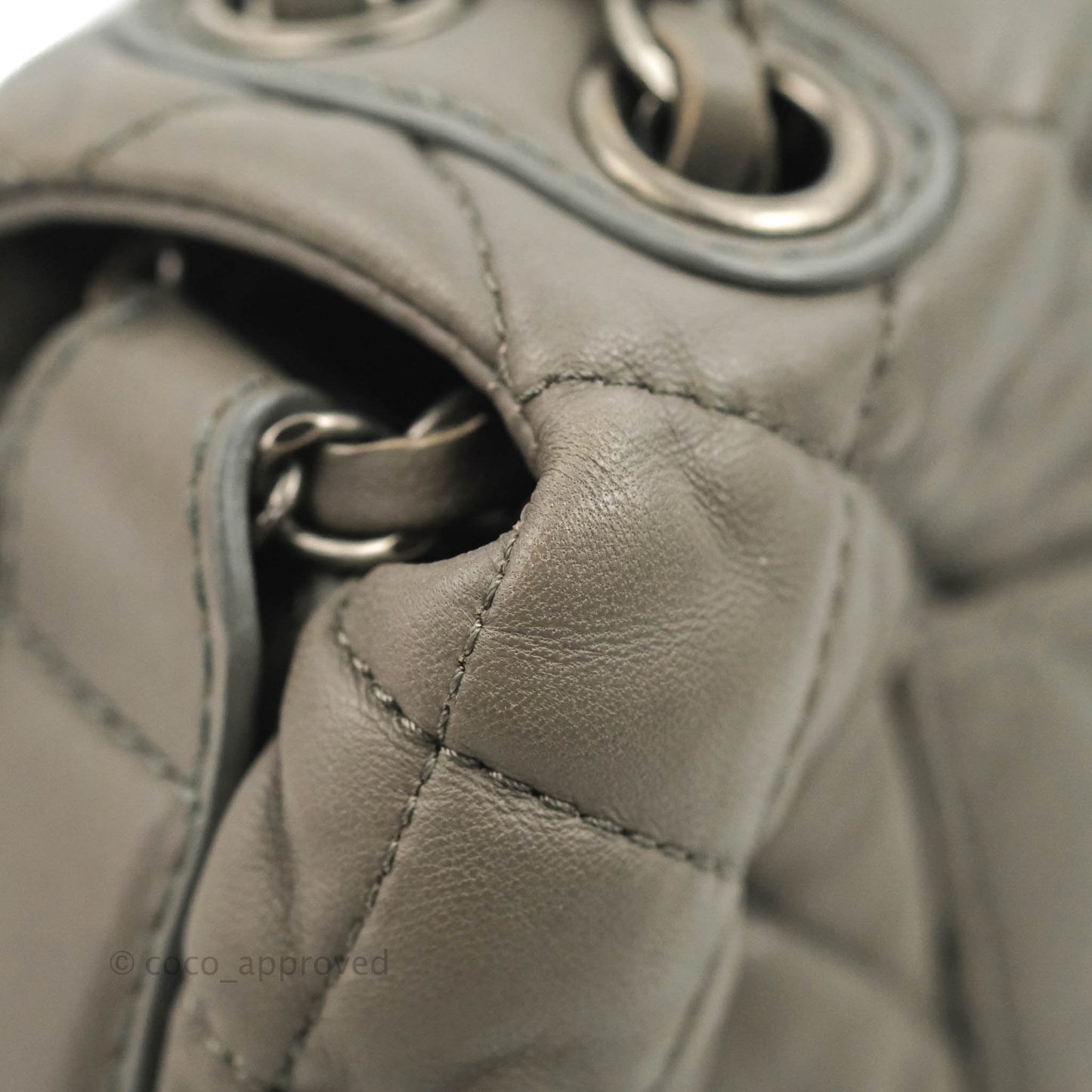 Chanel Medium Quilted Soft Accordion Flap Bag Grey Lambskin