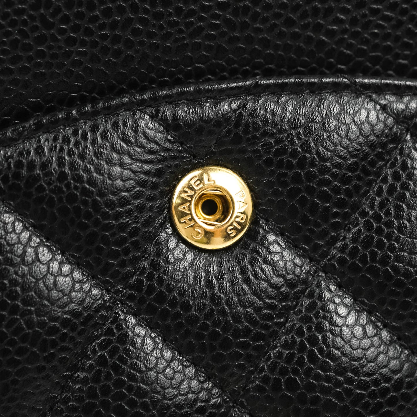 Chanel Classic M/L Medium Double Flap Black Caviar Gold Hardware