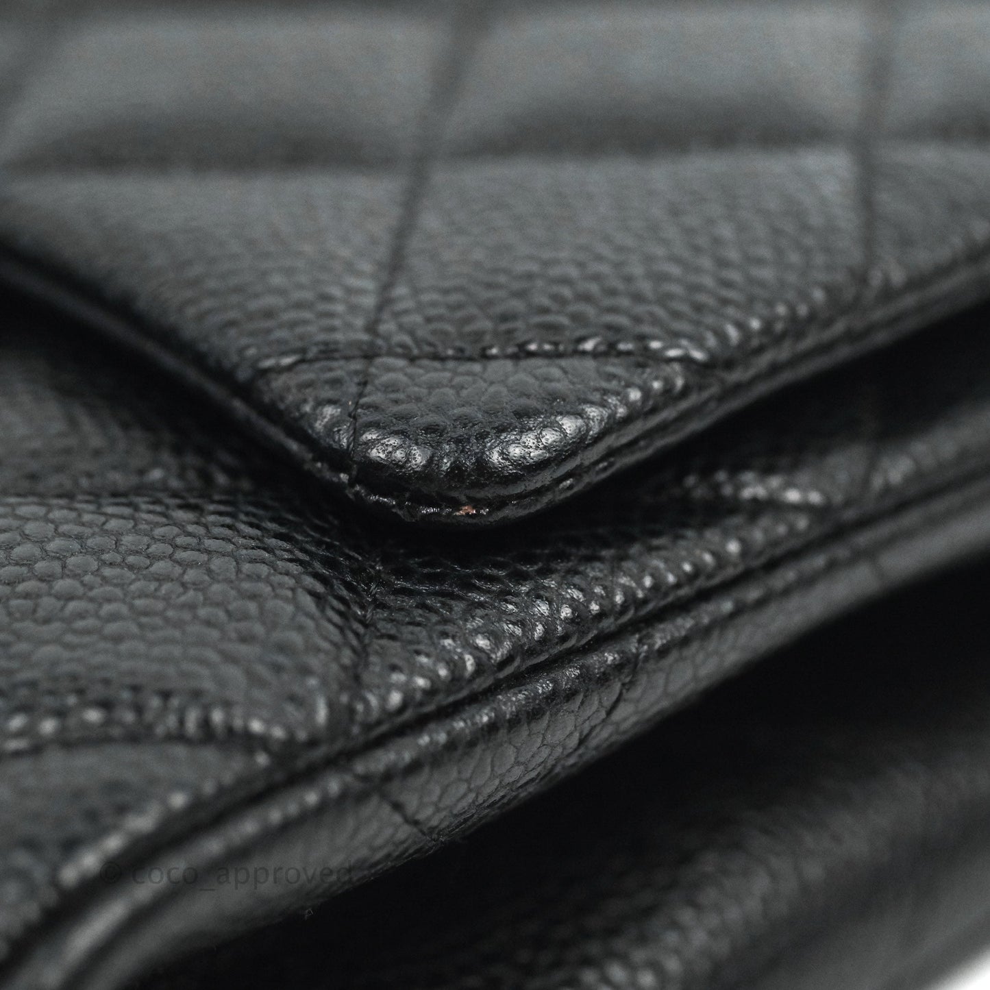 Chanel Quilted Clutch with Chain Black Caviar Silver Hardware