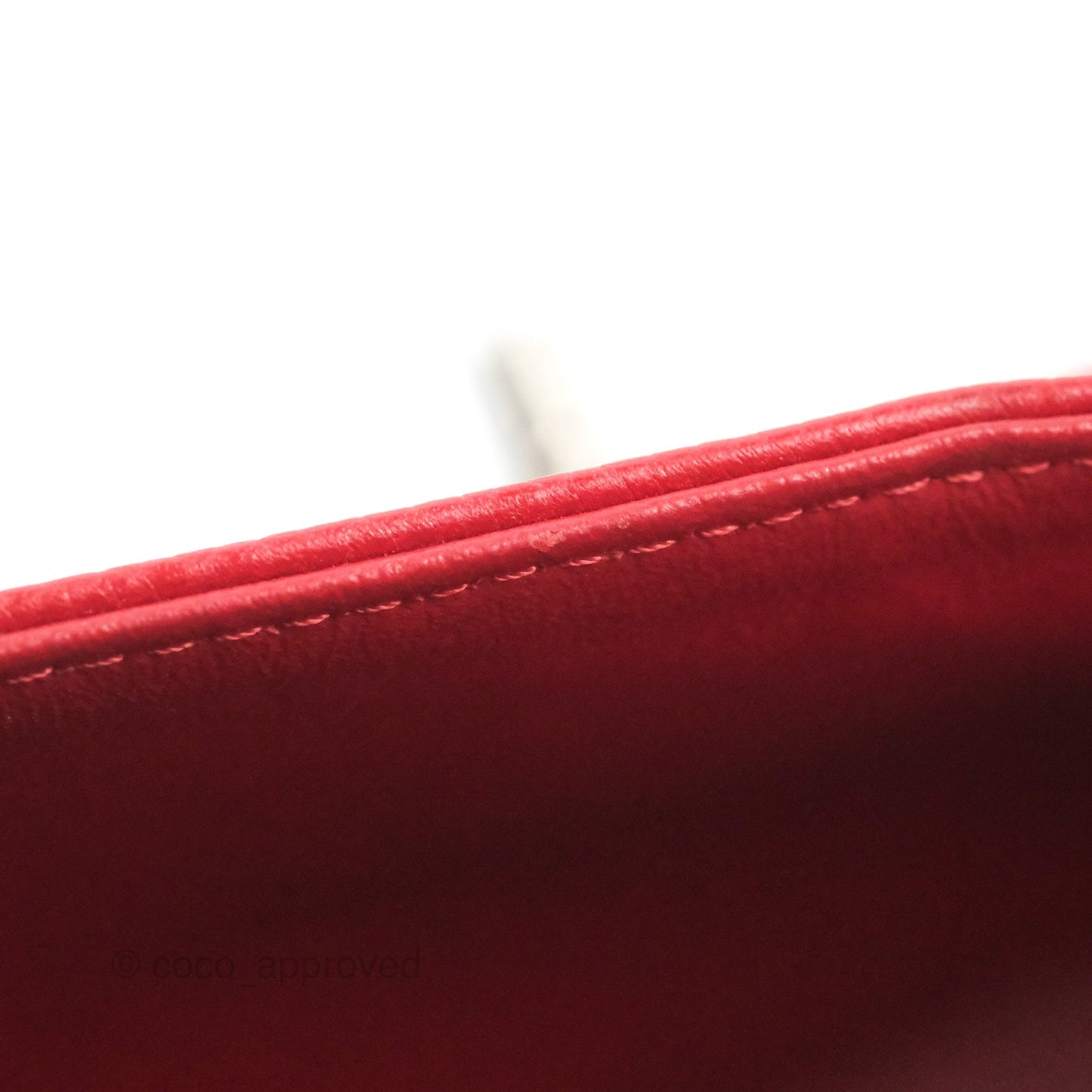 Chanel Classic M/L Medium Flap Quilted Red Caviar Silver Hardware
