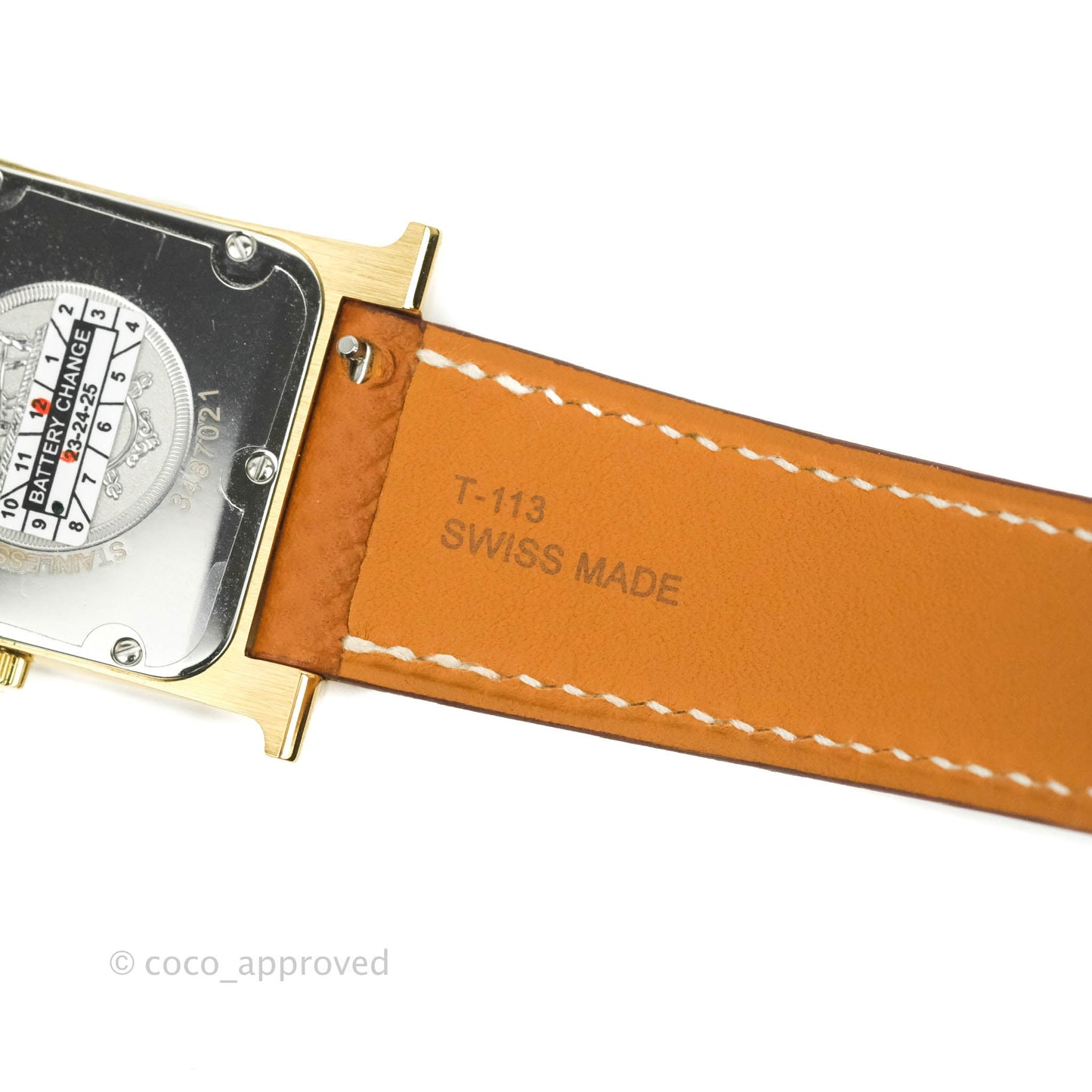 Hermès Heure H PM Watch Gold Epsom Gold Hardware