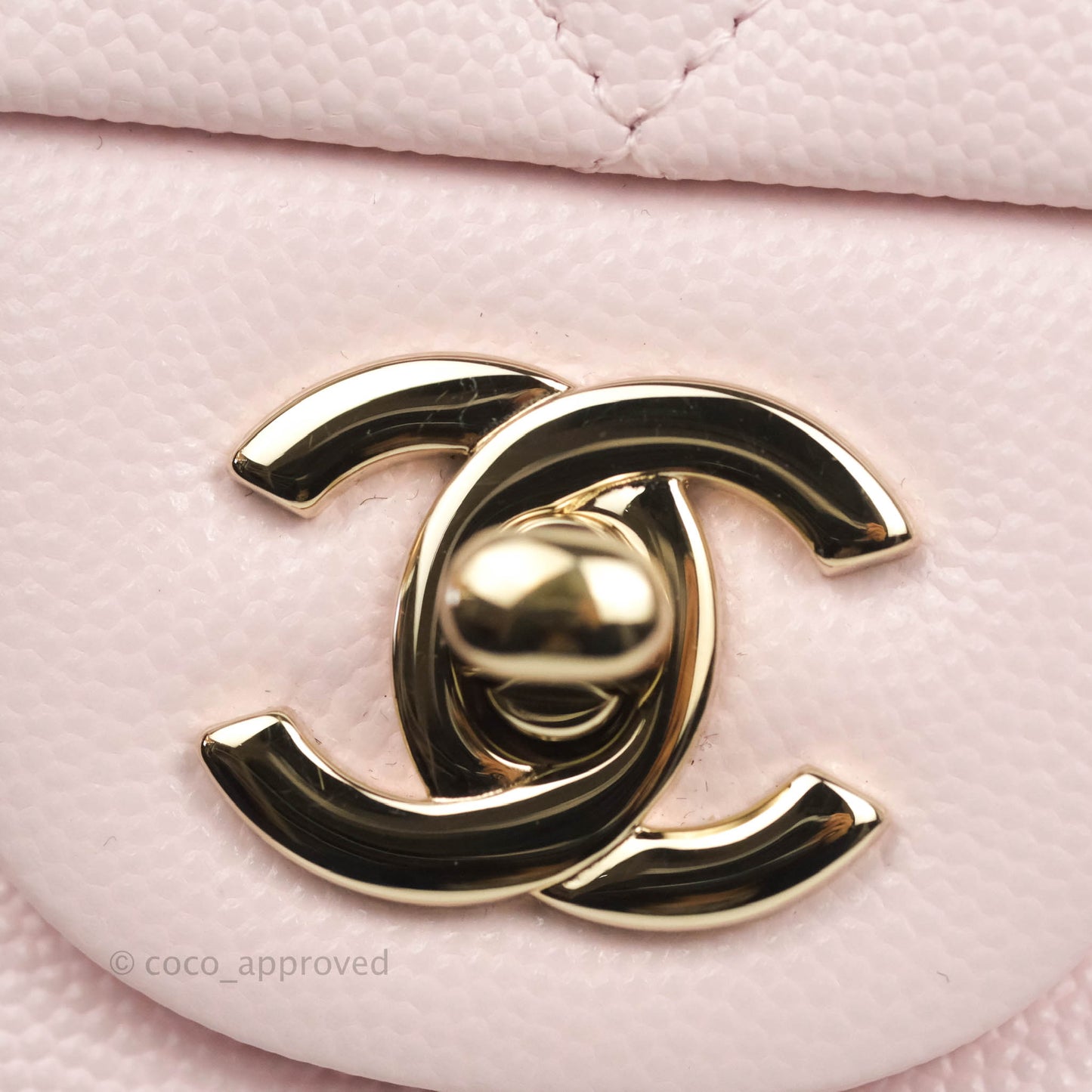 Chanel Classic M/L Medium Flap Quilted Light Pink Caviar Gold Hardware 22P