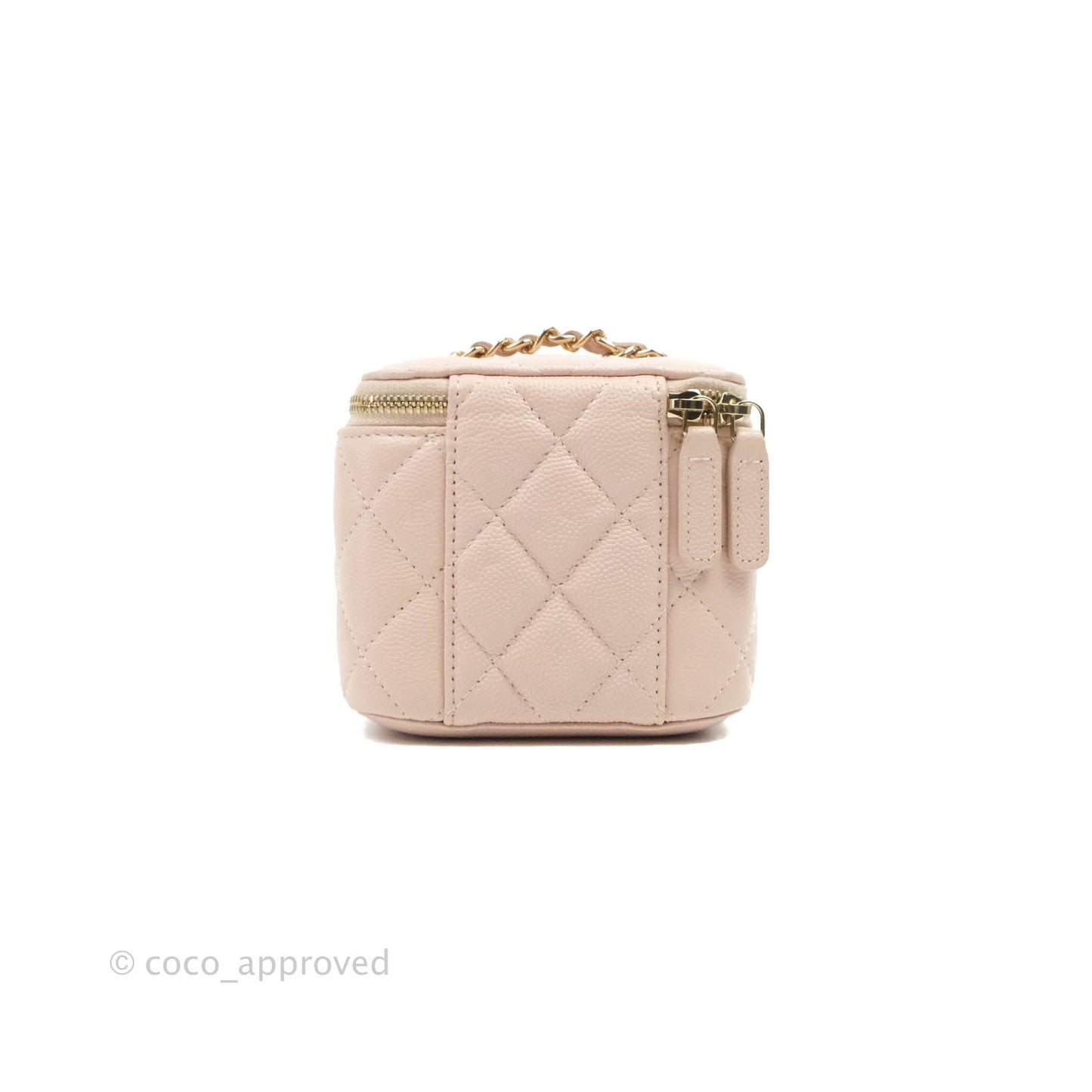 Chanel Classic Mini Vanity With Chain Light Pink Caviar Gold Hardware
