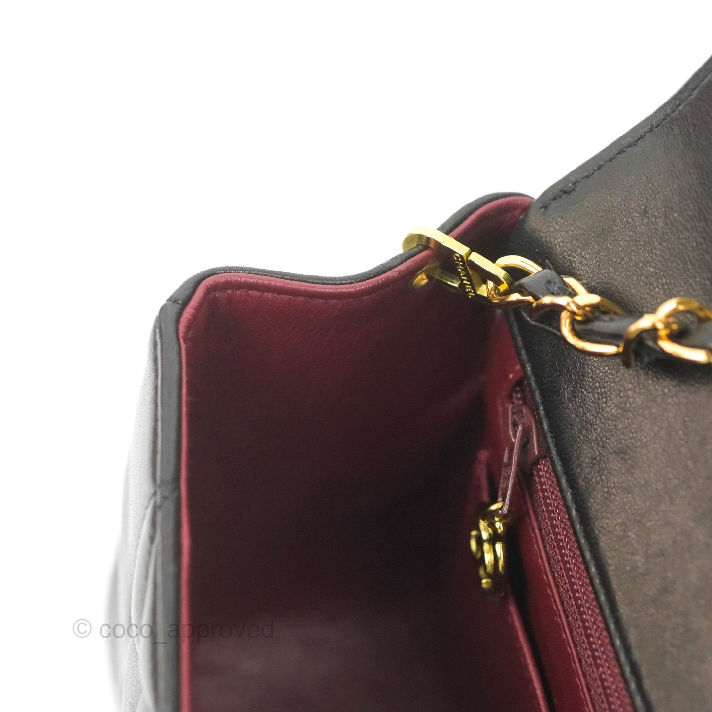 Chanel Vintage Small Quilted Classic Diana Flap Bag Black Lambskin 24K Gold Hardware