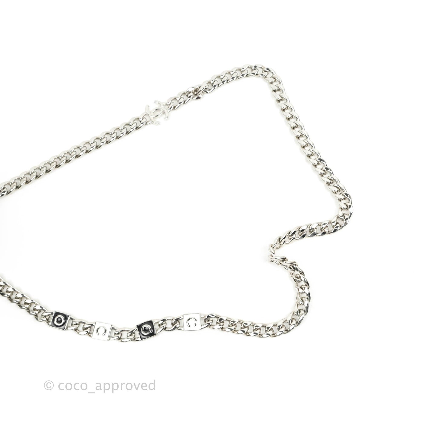 Chanel Mini Vanity With Coco Chain Black Caviar Silver Hardware