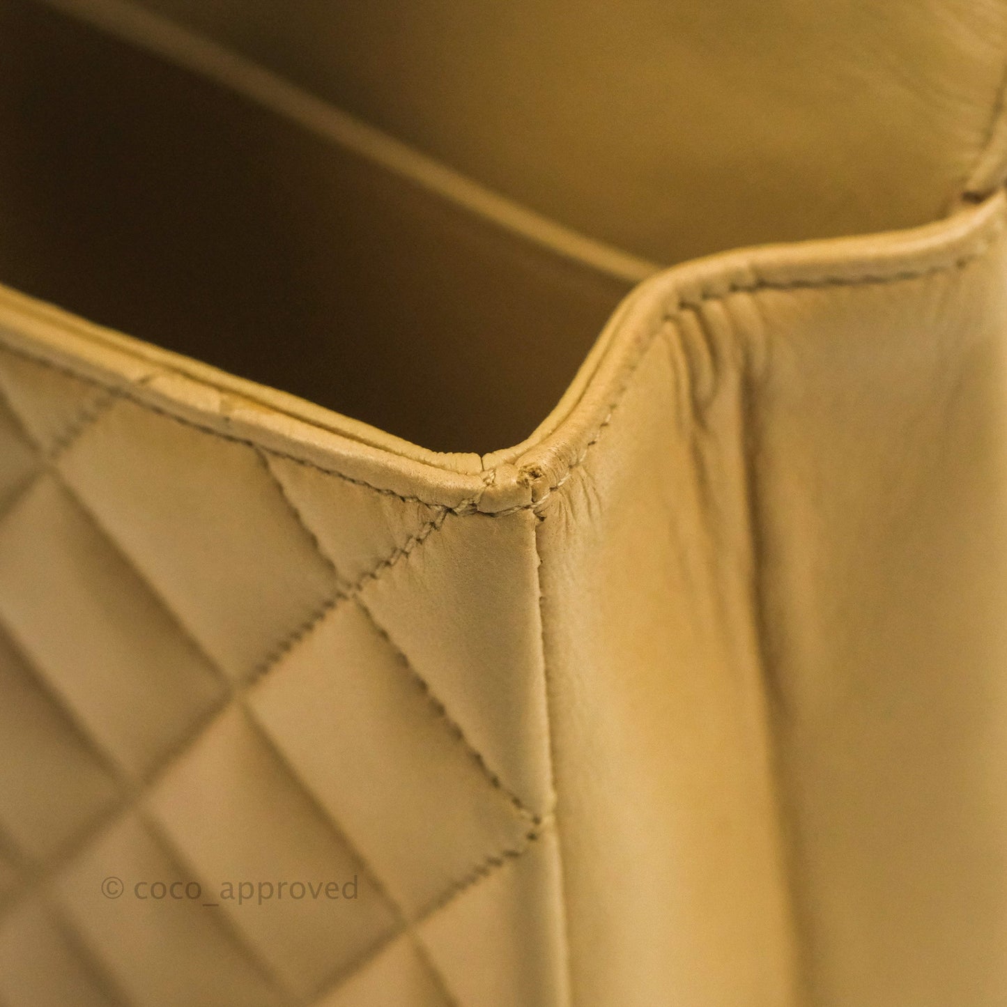 Chanel Vintage Mini Square Beige Lambskin 24K Gold Hardware