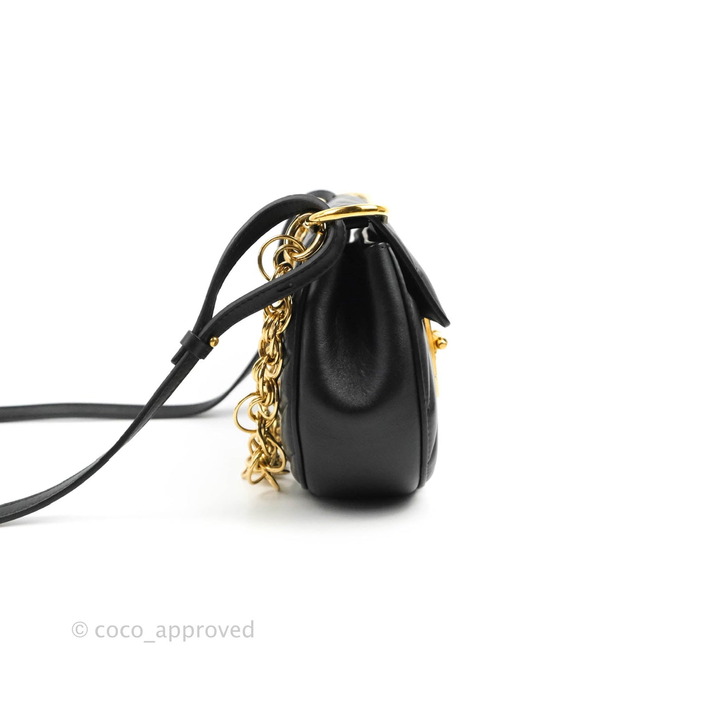 Chloe Quilted Mini Drew Bijou Crossbody Bag Black Smooth Calfskin Gold Hardware