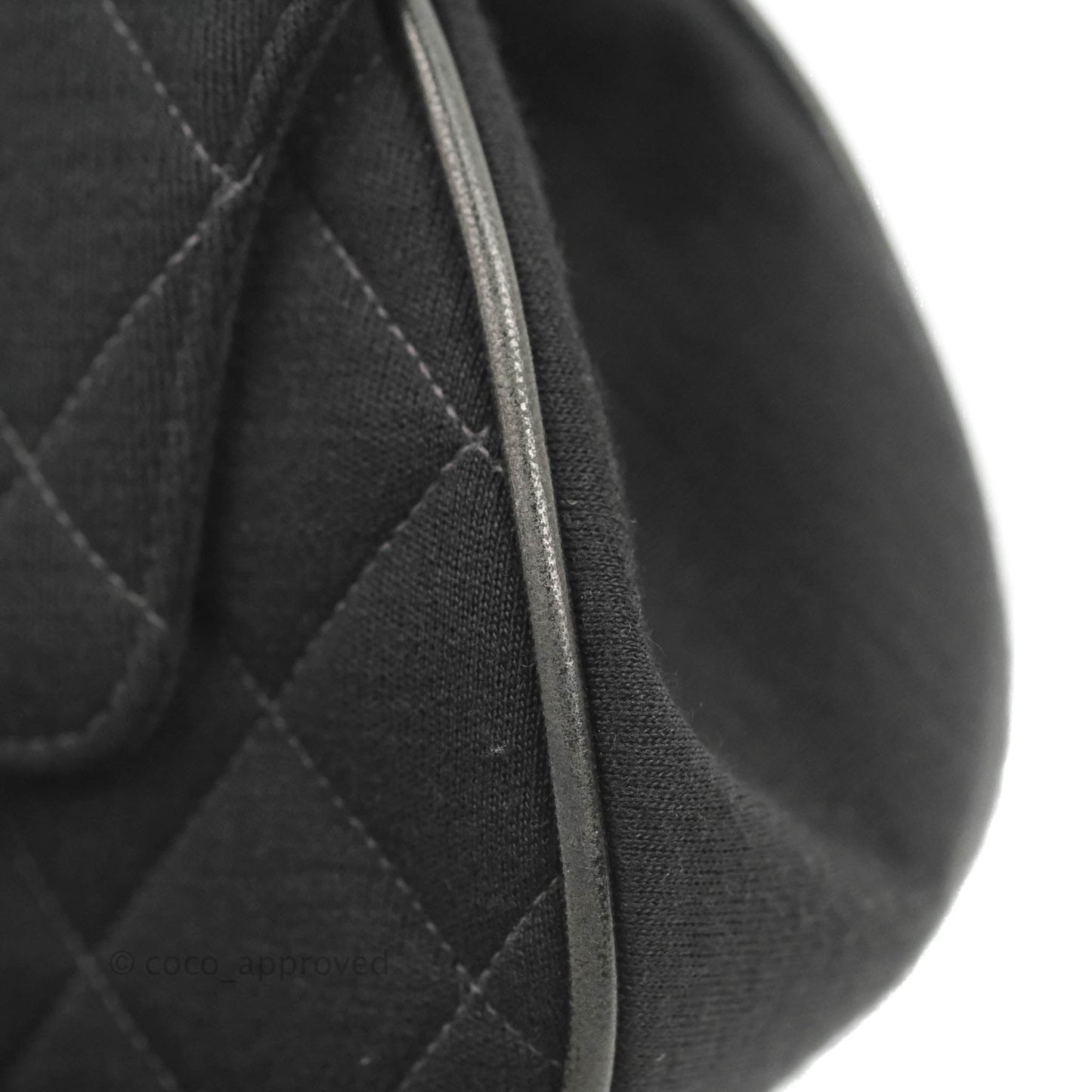 Chanel Vintage Small Quilted Jersey Mademoiselle Top Handle Flap Bag Black