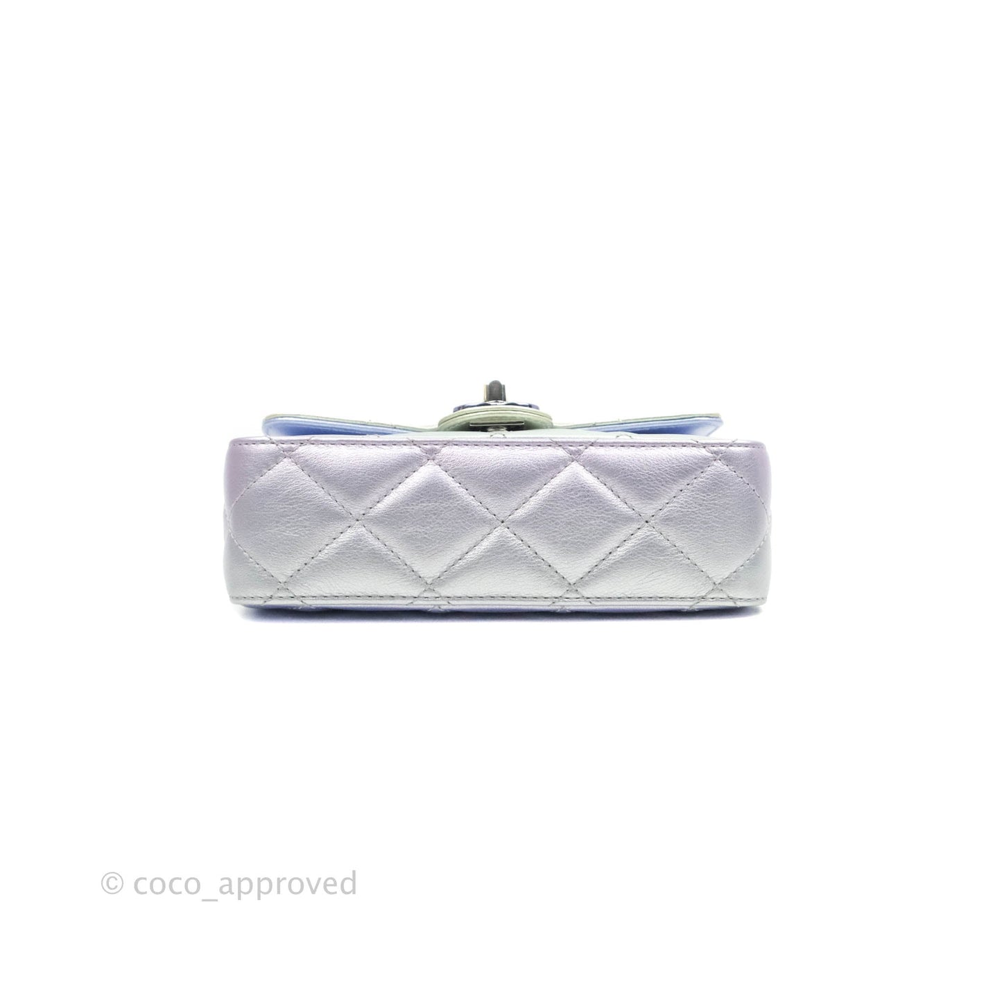 Chanel Wristlet Clutch Iridescent Rainbow Calfskin Leather 21K