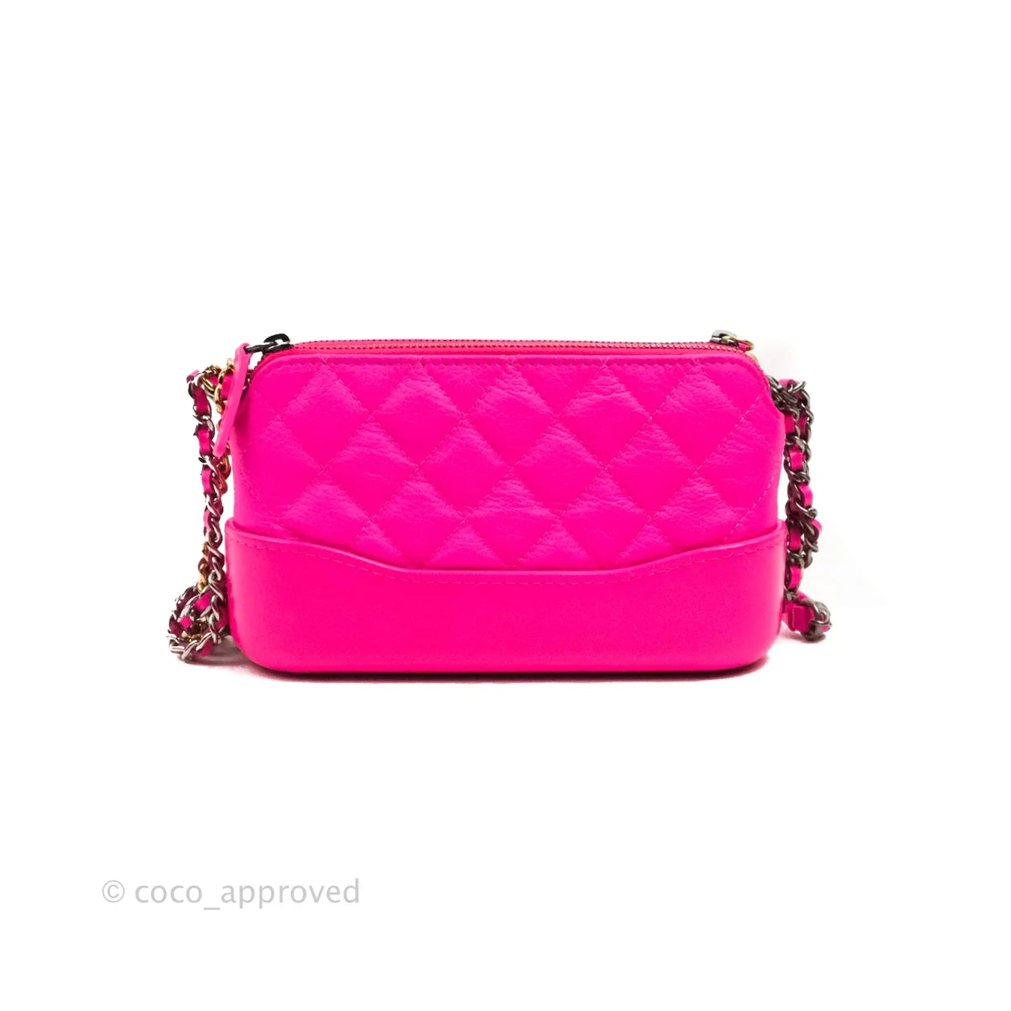 Chanel Gabrielle Clutch With Chain Goatskin Neo Pink Mixed Hardware