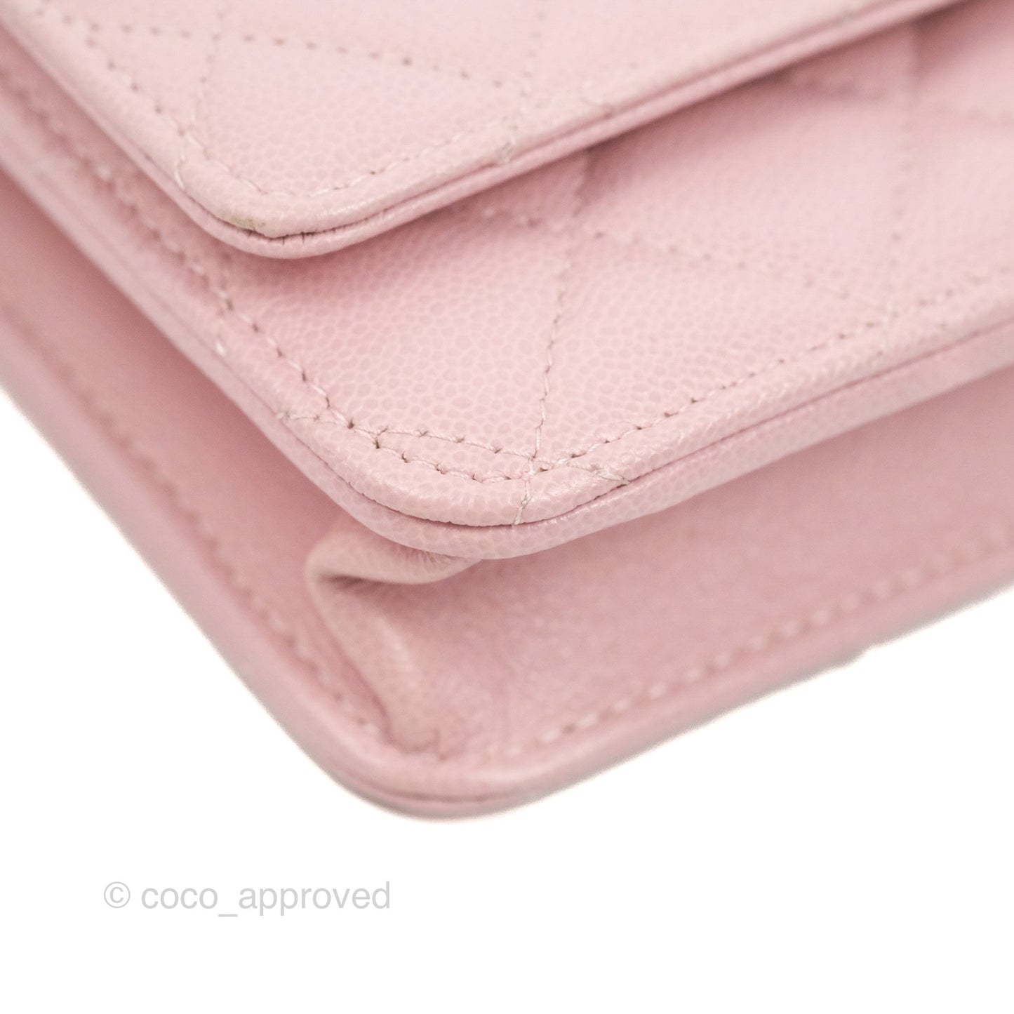 Chanel Quilted Wallet on Chain WOC Light Pink Caviar Gold Hardware
