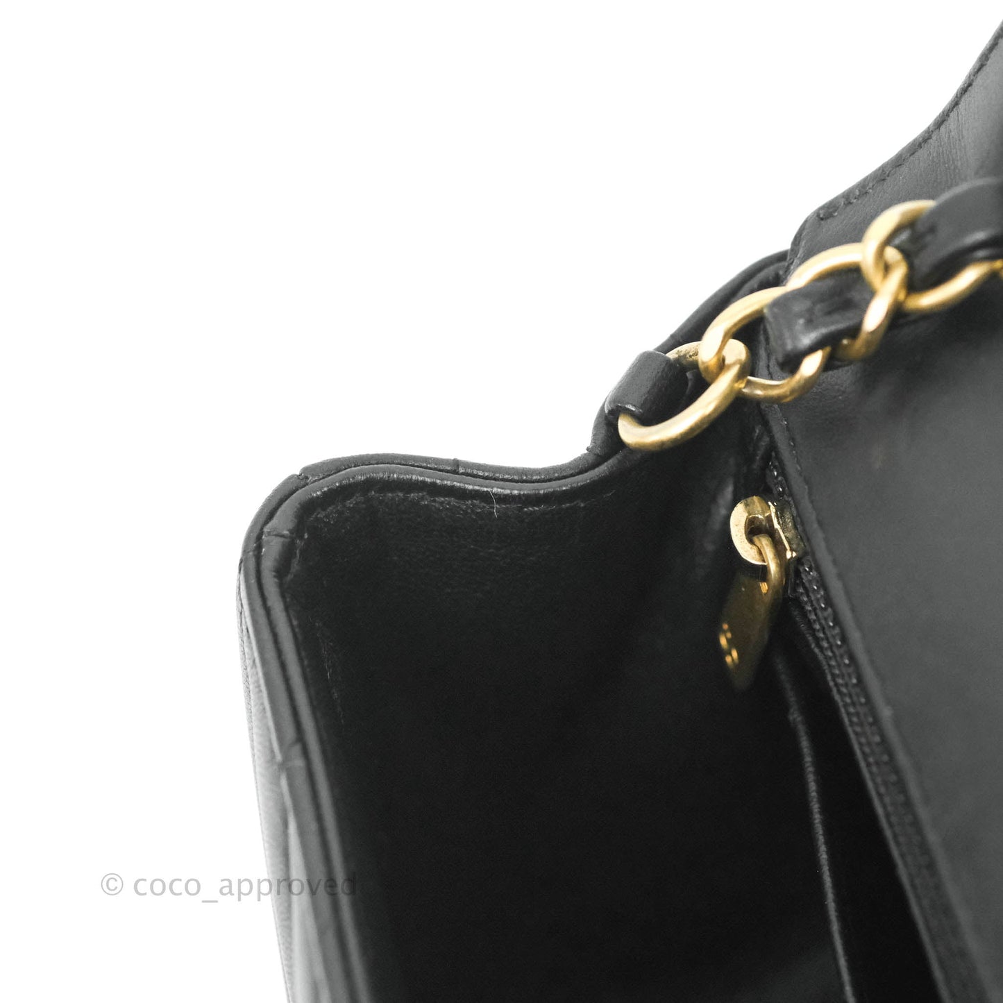 Chanel Chevron Mini Rectangular Flap Black Lambskin Aged Gold Hardware