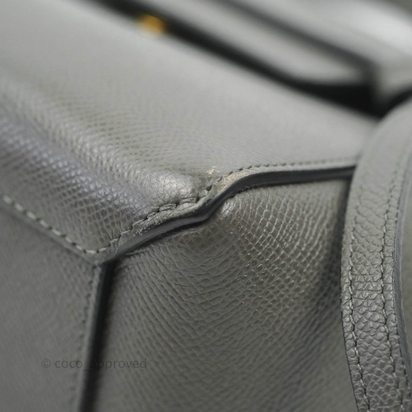 Celine Nano Belt Bag Grey Grained Calfskin Gold Hardware