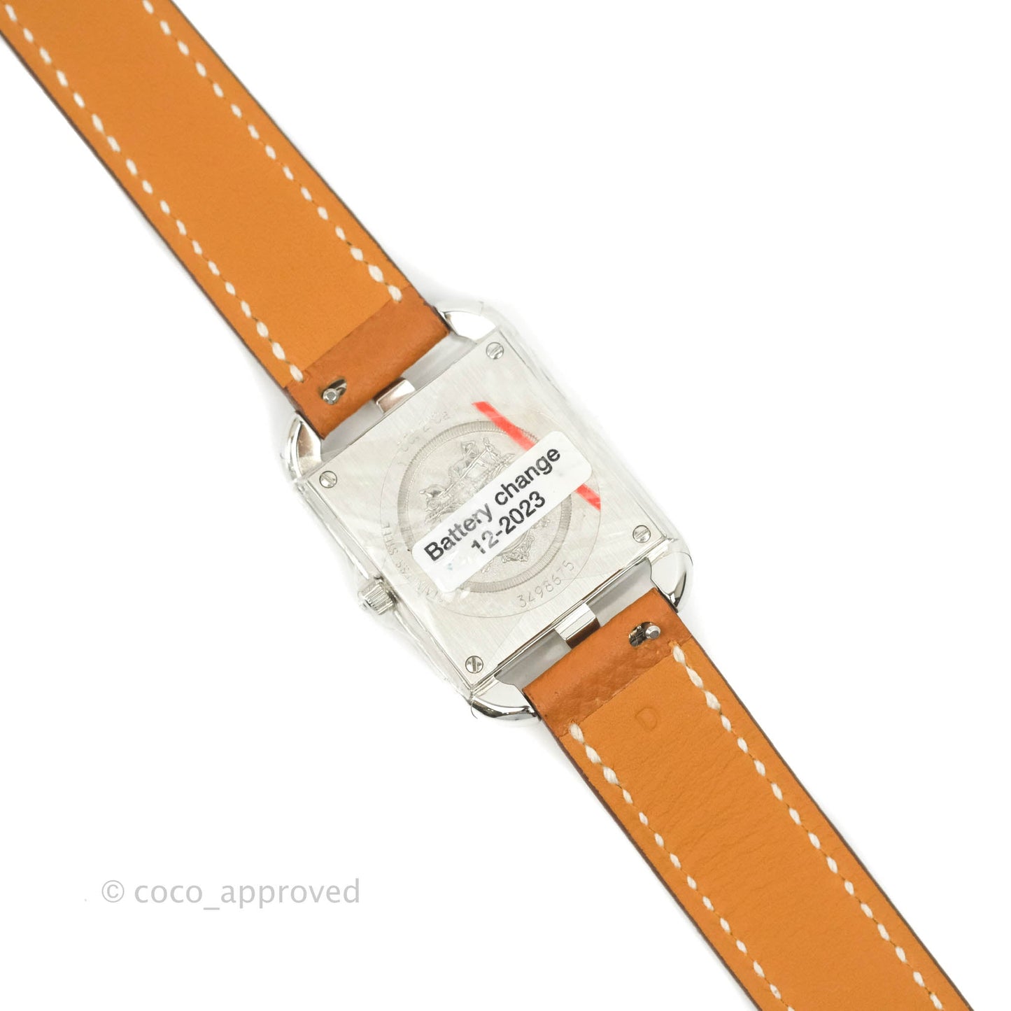 Hermès Cape Cod Steel Watch in Gold Calfskin Strap