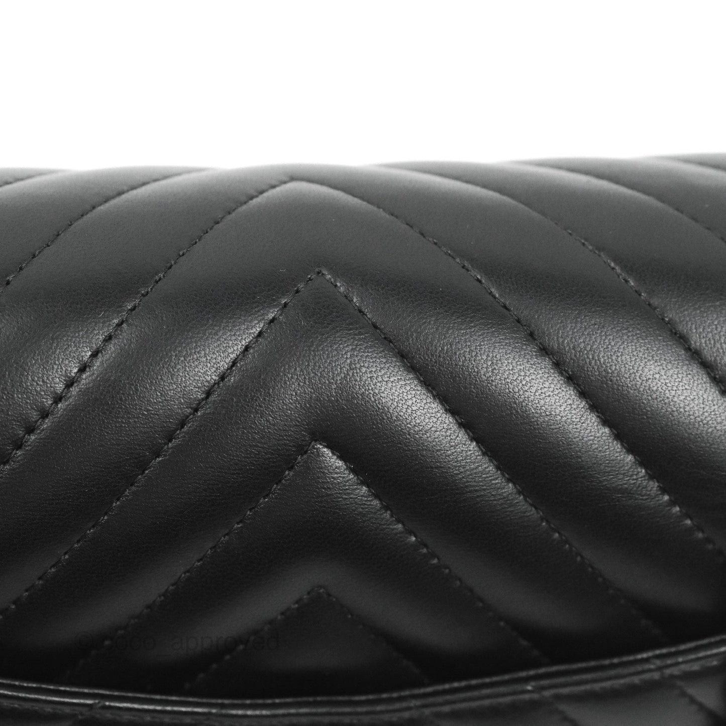 Chanel Small Classic Flap Chevron Black Lambskin Silver Hardware 21C