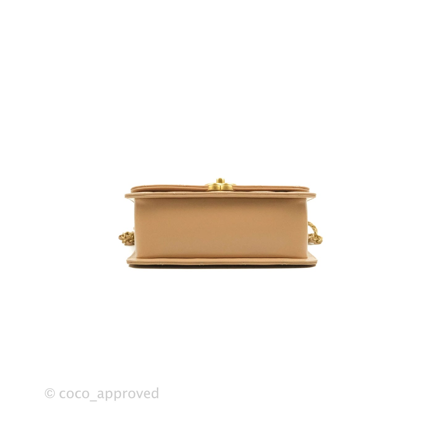 Chanel Quilted Mini Perfect Fit Adjustable Beige Calfskin Gold Hardware 21A
