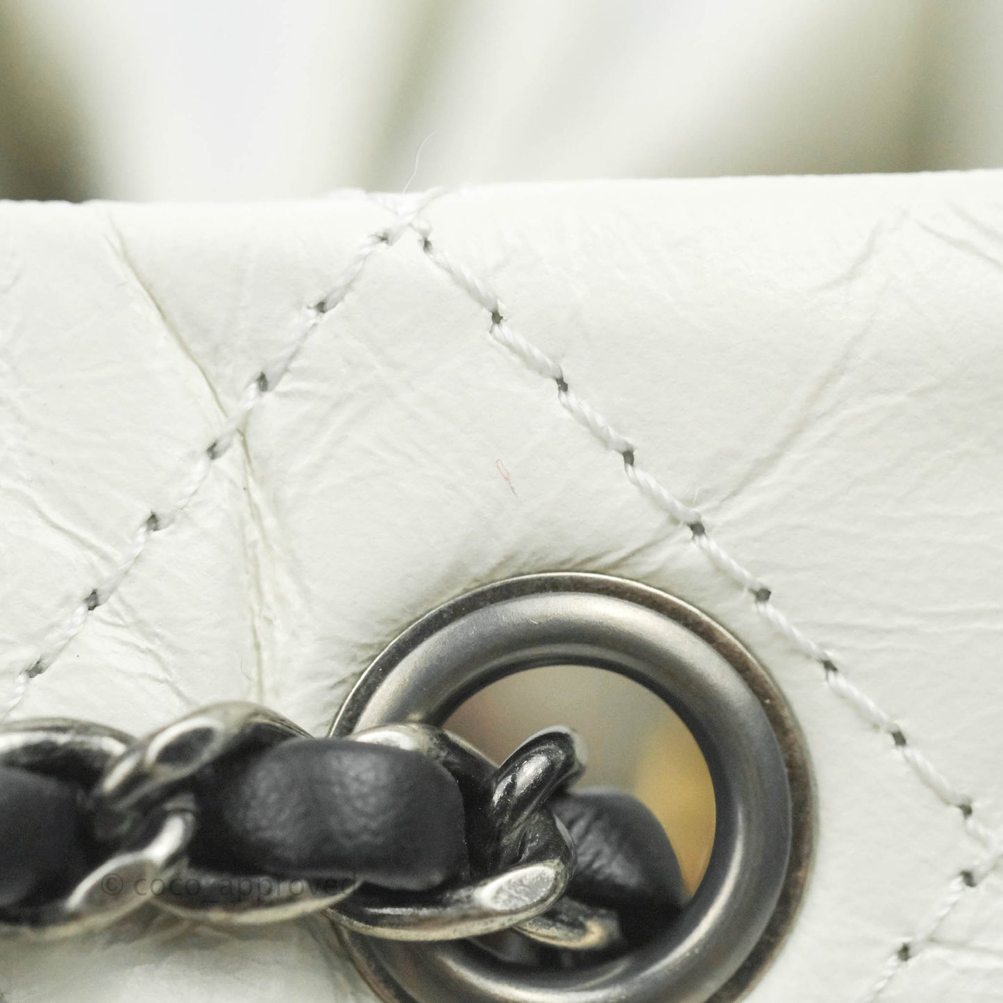 Chanel Small Gabrielle Backpack White Black Aged Calfskin