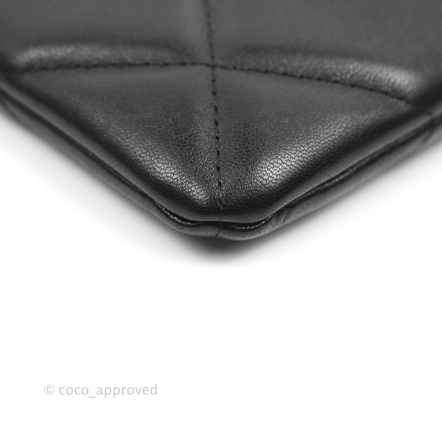 Chanel 19 Small Pouch Black Lambskin Gold Hardware